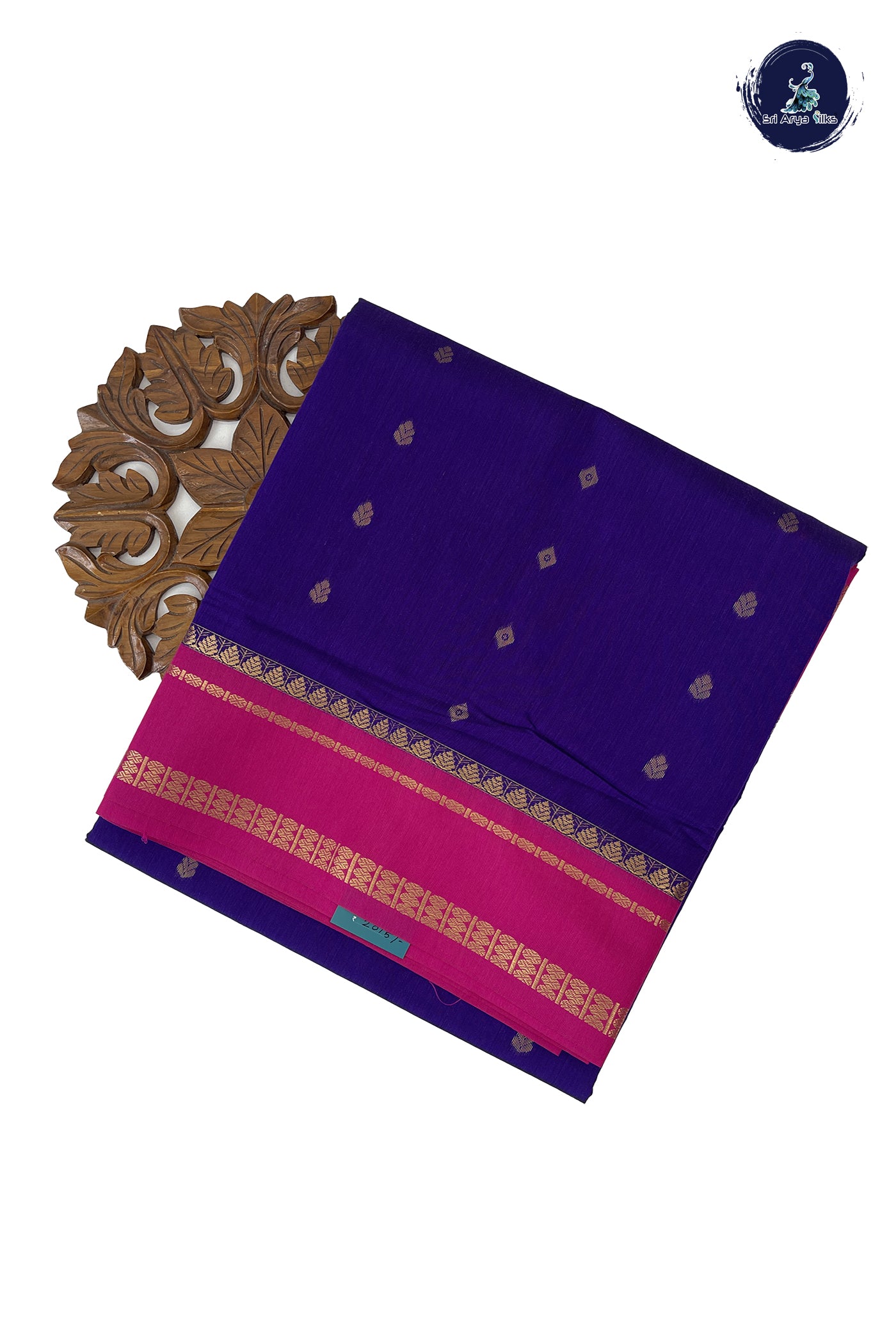 Violet Madisar Semi Silk Cotton Saree With Zari Buttas Pattern