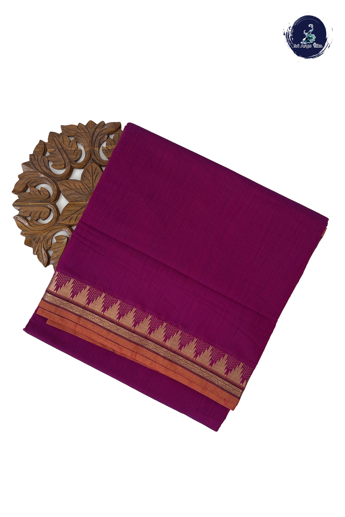 Dual Tone Purple Madisar Semi Silk Cotton Saree With Plain Pattern