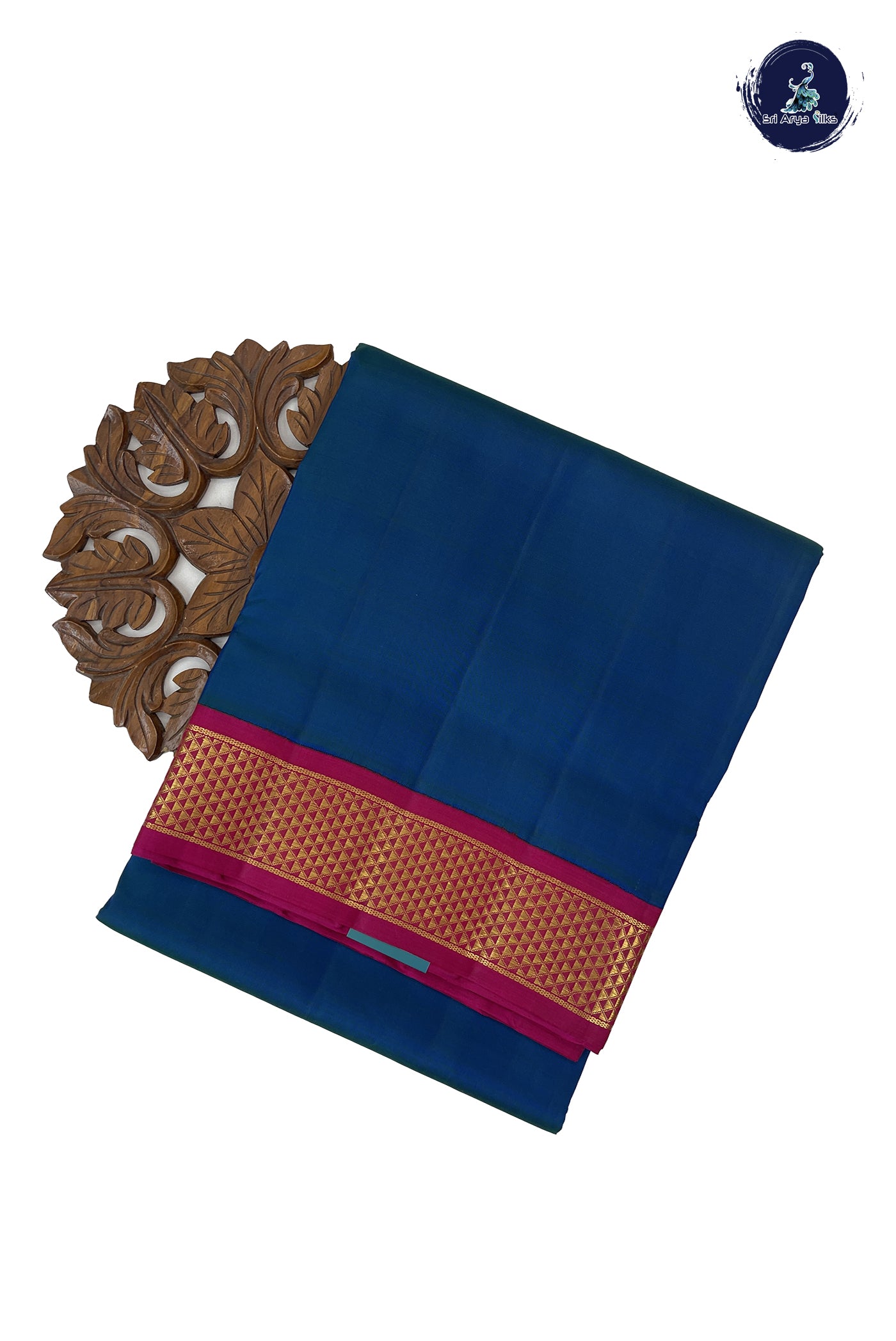 Dual Tone Blue Madisar 10 Yards Silk Saree With Plain Pattern