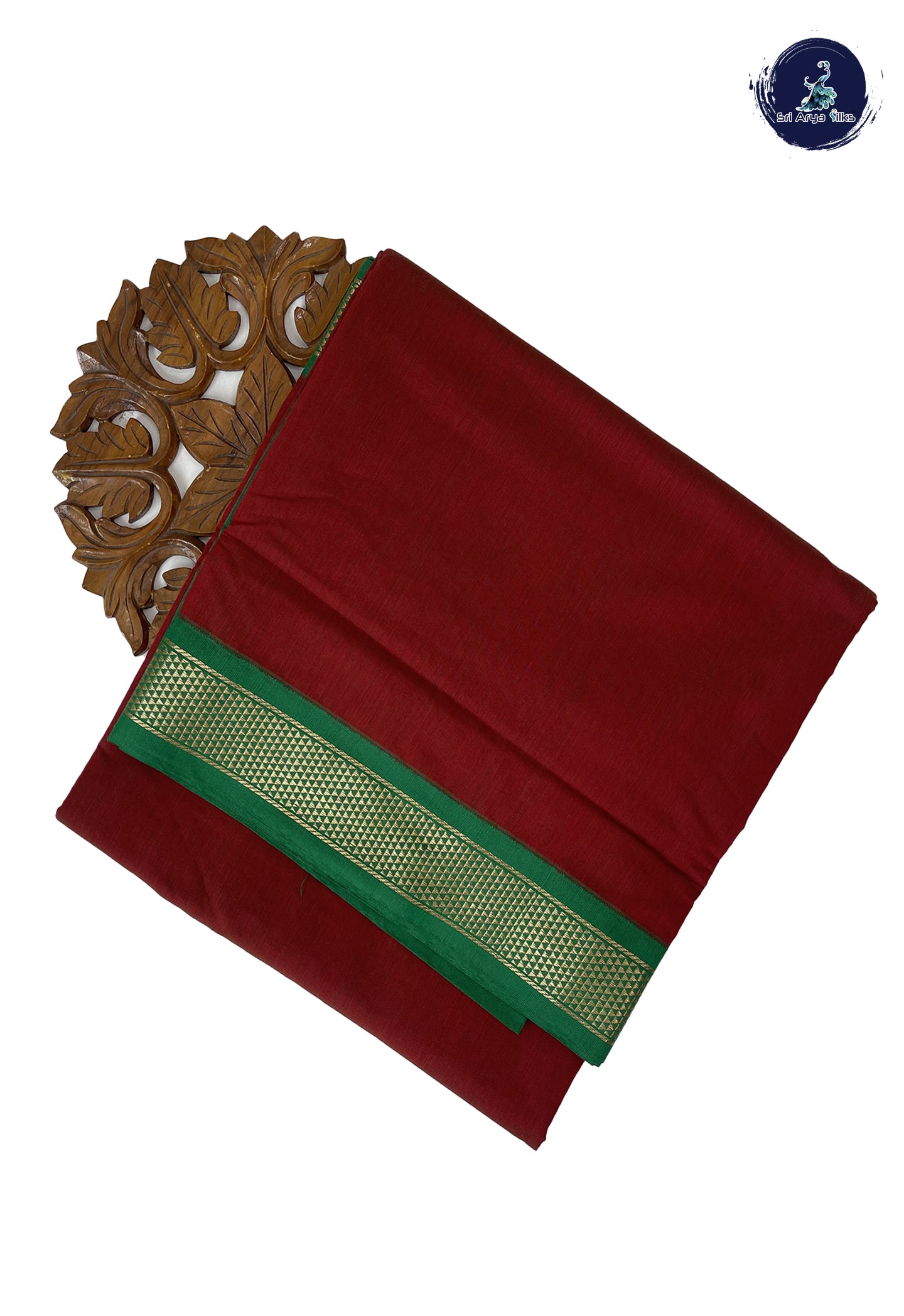 Arakku Madisar Semi Silk Cotton Saree With Plain Pattern