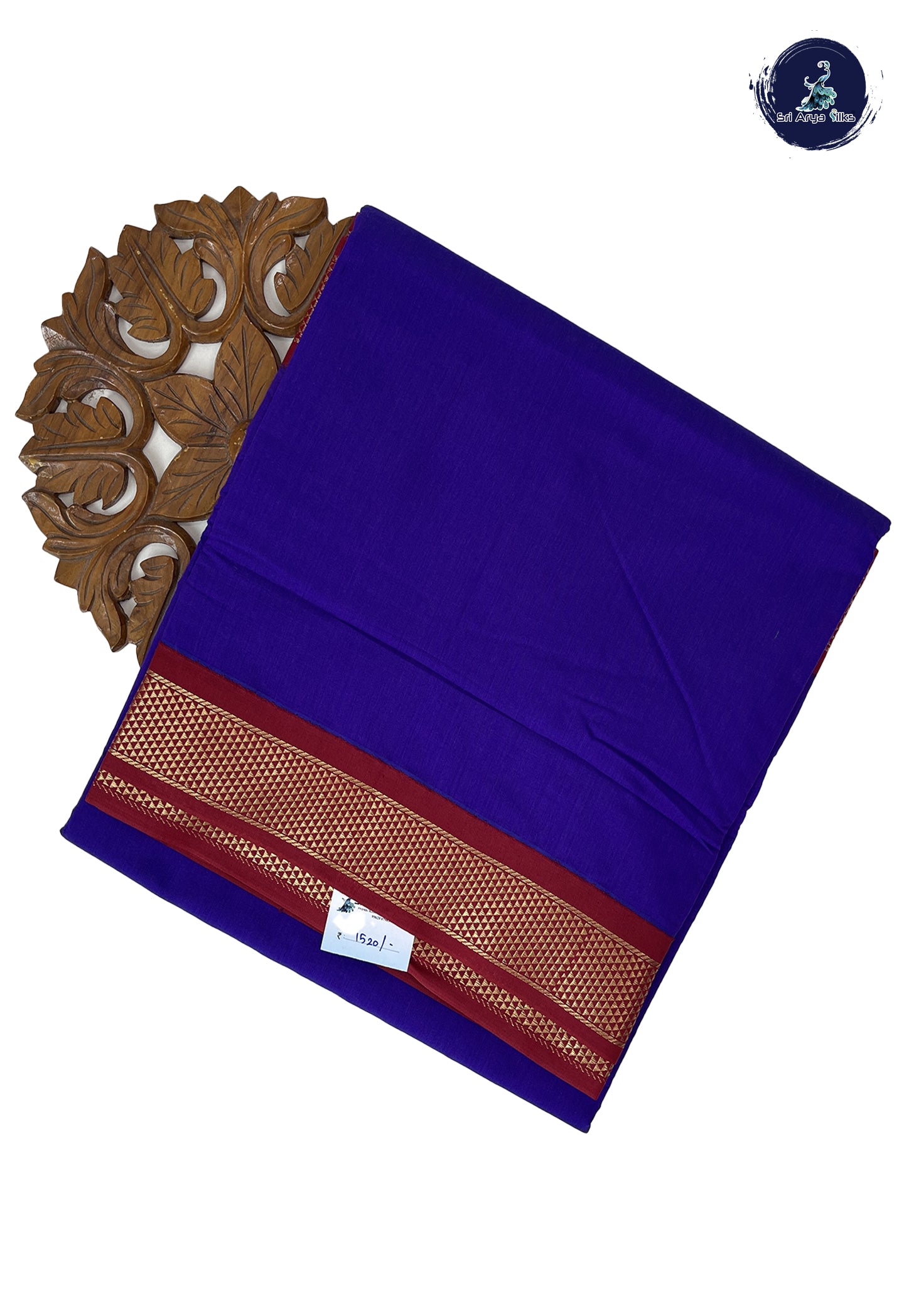 Violet Madisar Semi Silk Cotton Saree With Plain Pattern