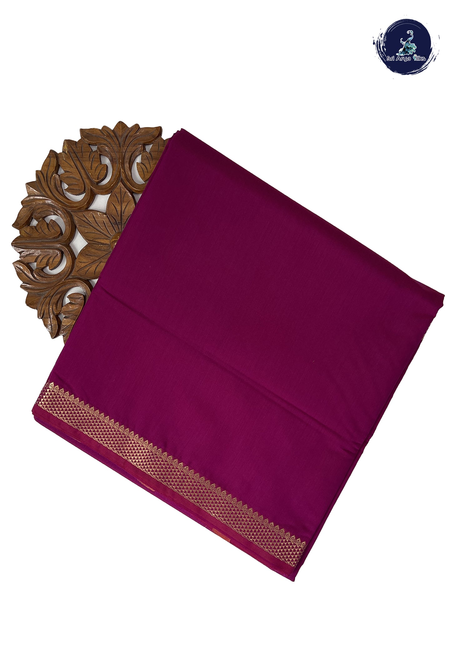 Vadamalli Madisar Semi Silk Cotton Saree With Plain Pattern