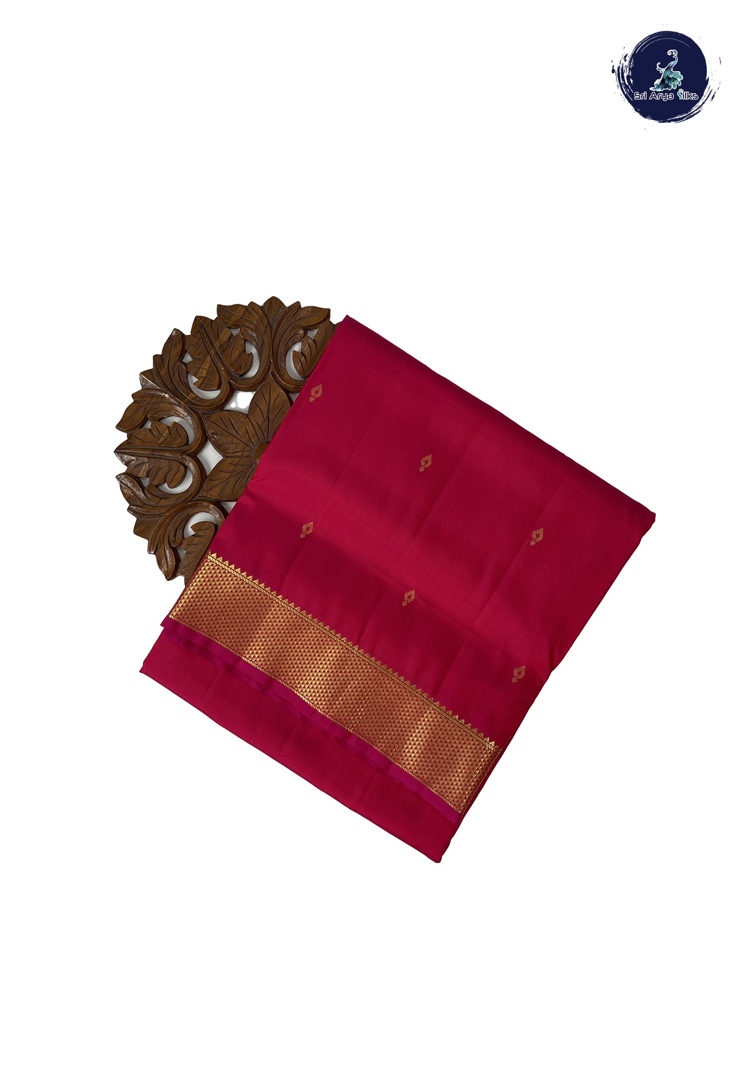 Dark Pink Madisar 10 Yards Silk Saree With Zari Buttas Pattern