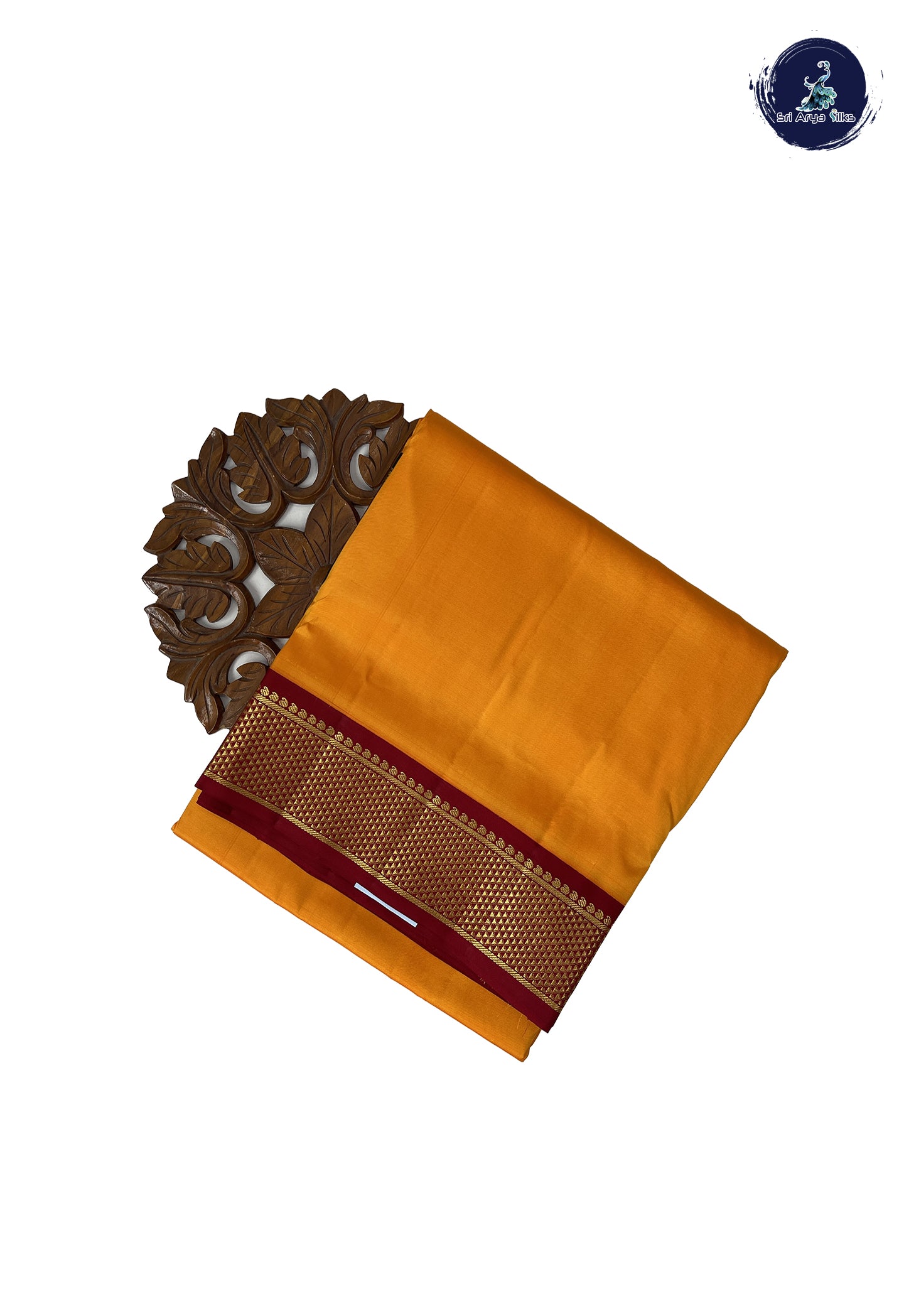 Mango Yellow Madisar 10 Yards Silk Saree With Zari Buttas Pattern