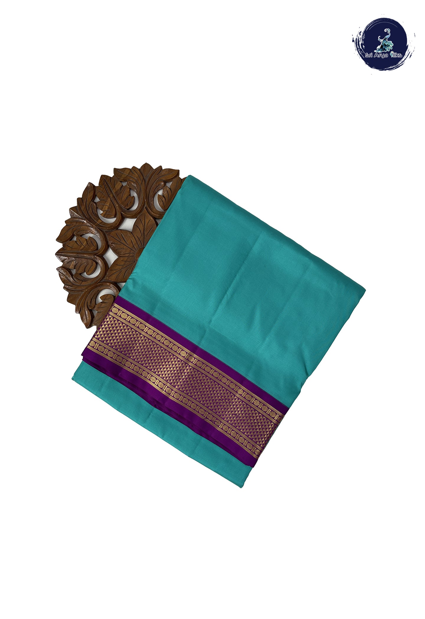 Sea Blue Madisar 10 Yards Silk Saree With Zari Buttas Pattern
