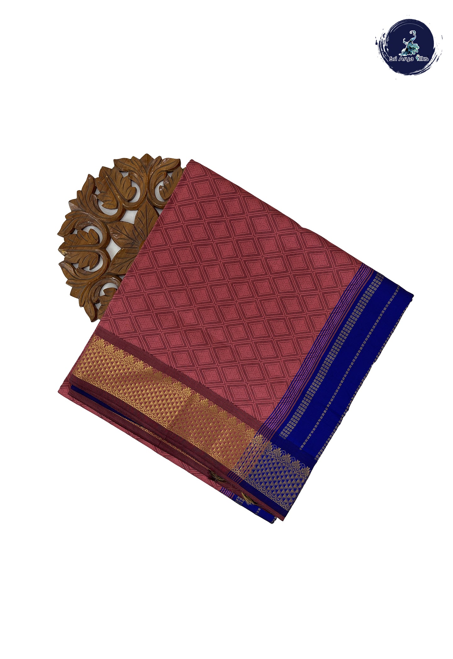 Dusty Pink Madisar Semi Silk Cotton Saree With Embossed Pattern