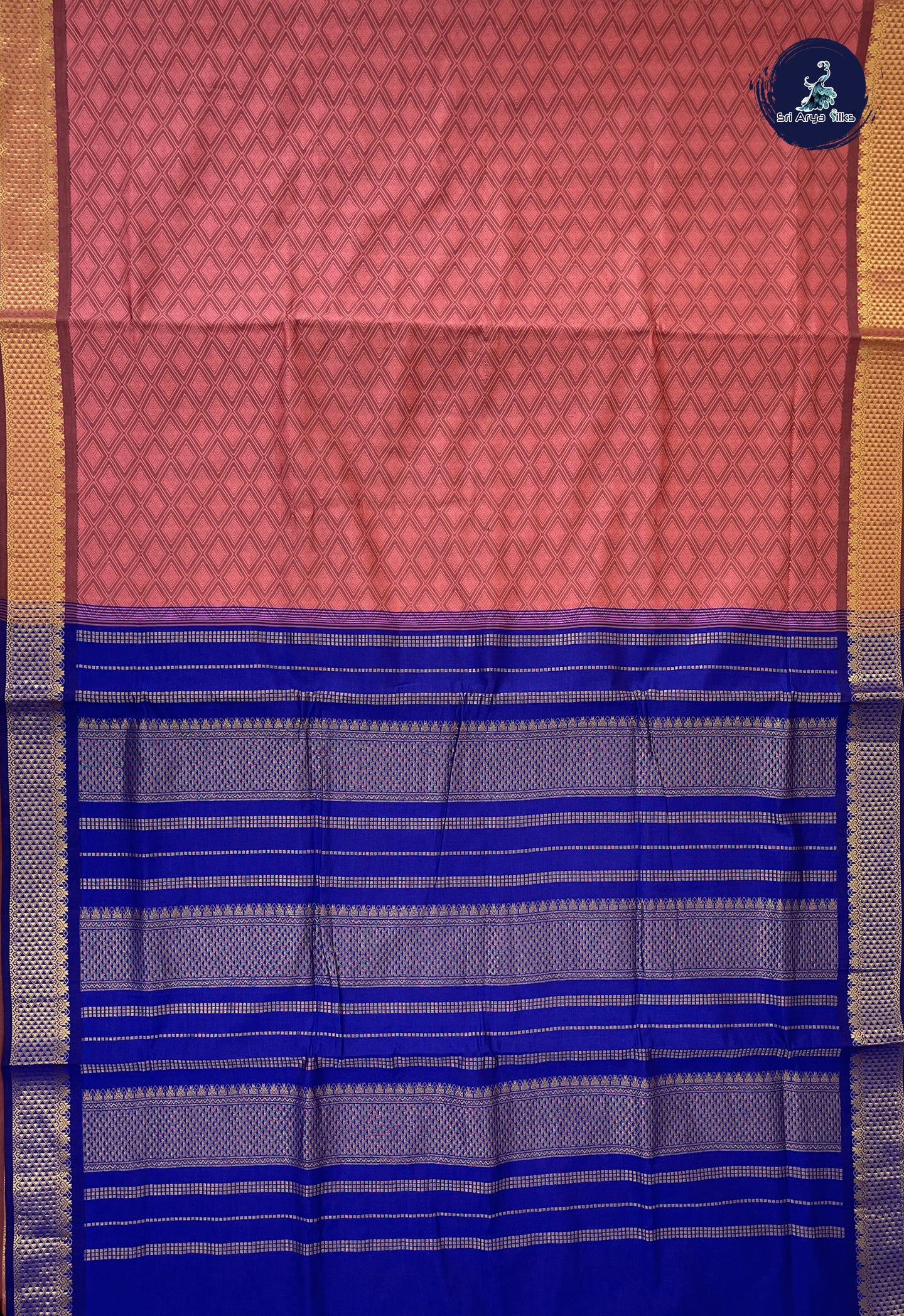 Dusty Pink Madisar Semi Silk Cotton Saree With Embossed Pattern