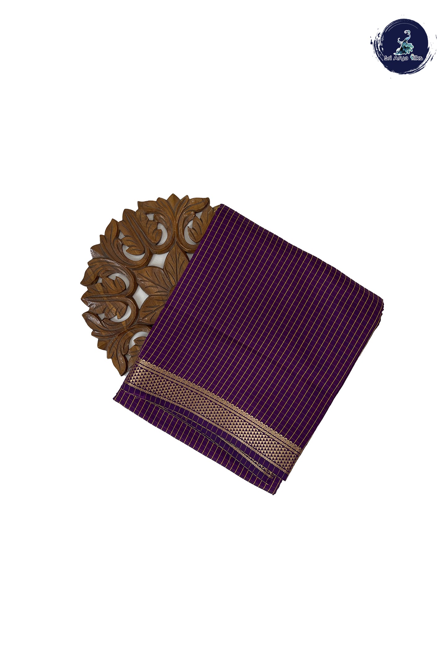 Jamun Madisar Semi Silk Saree With Checked Pattern
