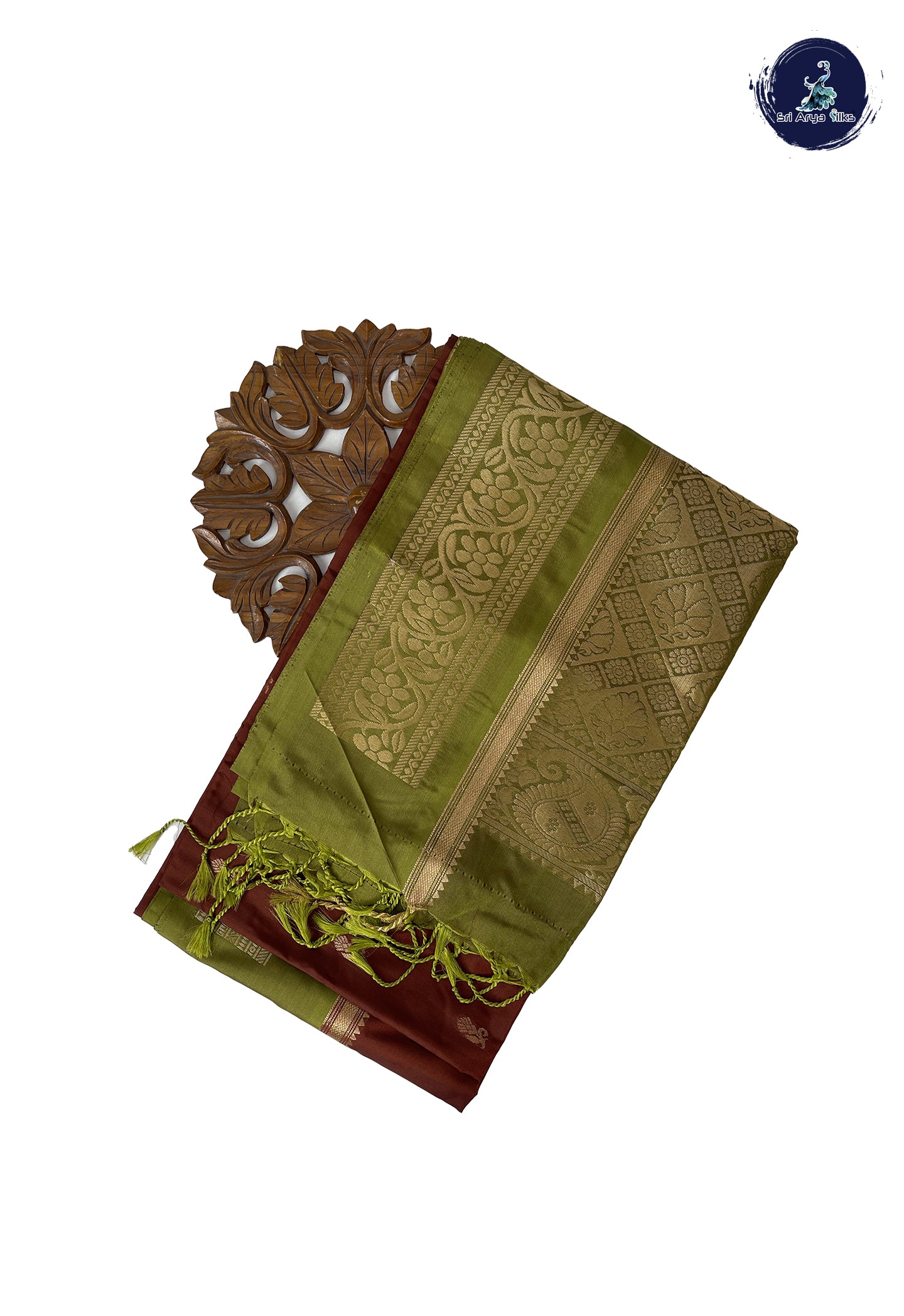 Brown Madisar Semi Silk Saree With Zari Buttas Pattern