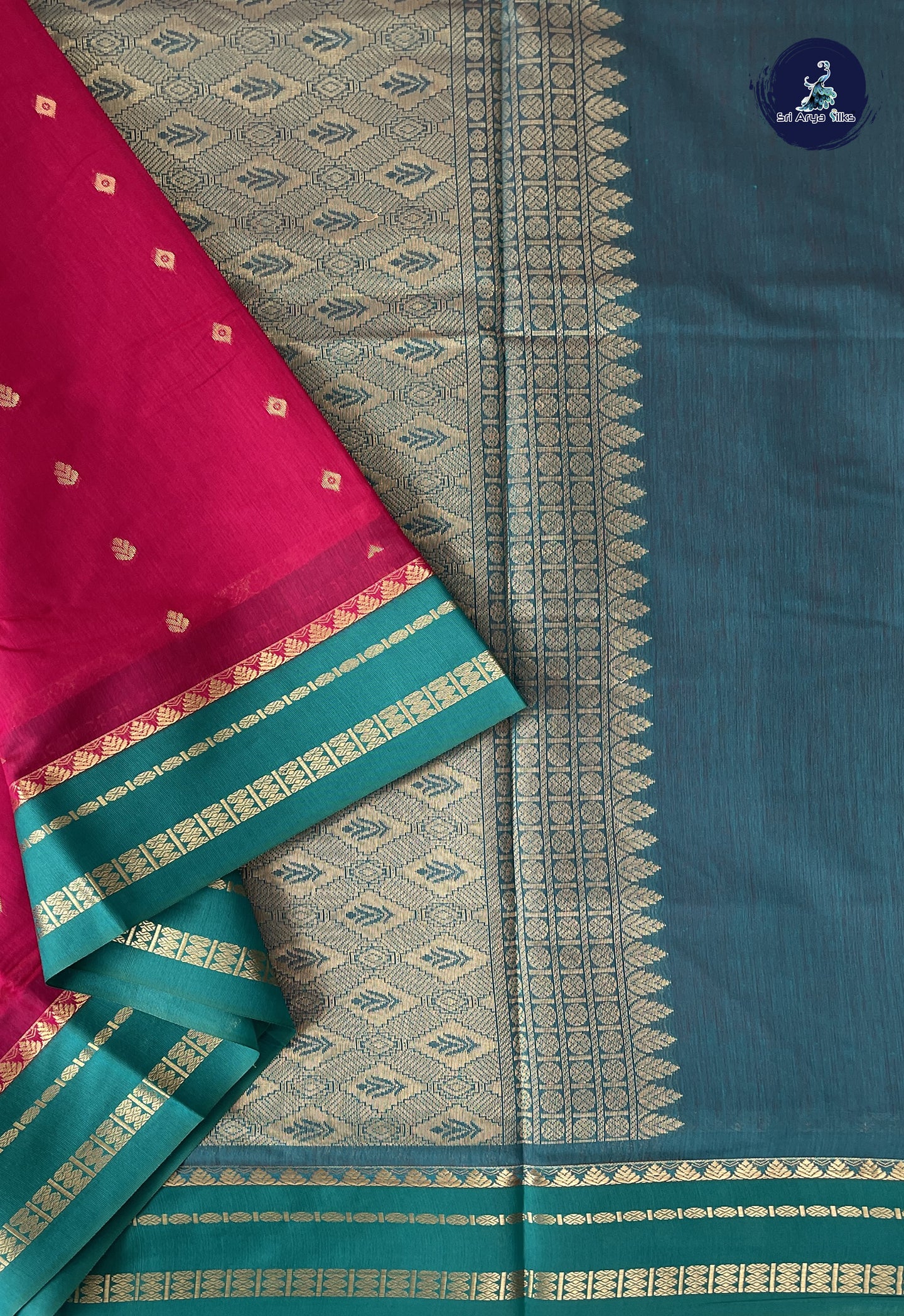 Pink Madisar Semi Silk Cotton Saree With Zari Buttas Pattern
