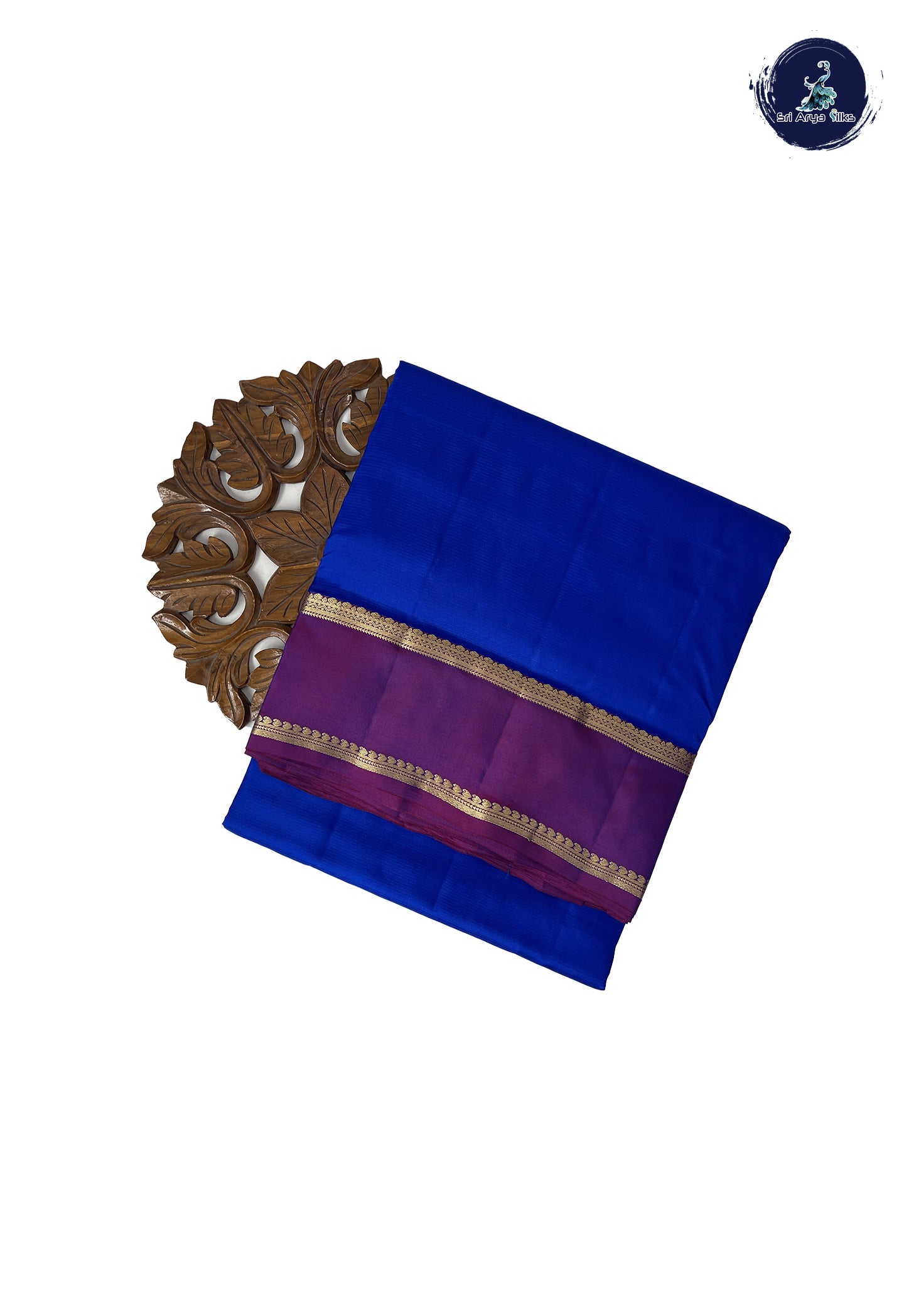 MS Blue Madisar 10 Yards Silk Saree With Doria Lines Pattern