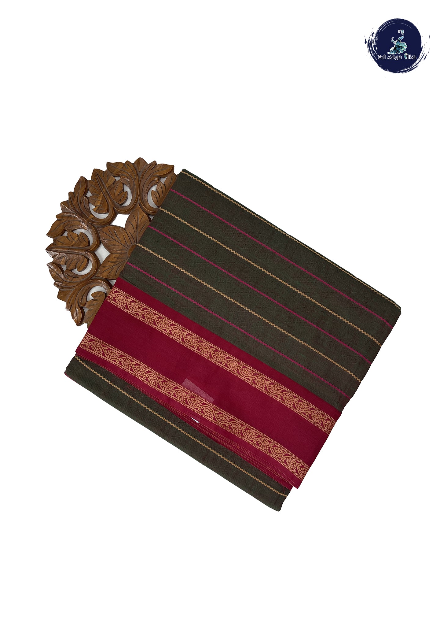Manthulir 10 Yards Madisar Cotton Saree With Veldhari Stripes Pattern