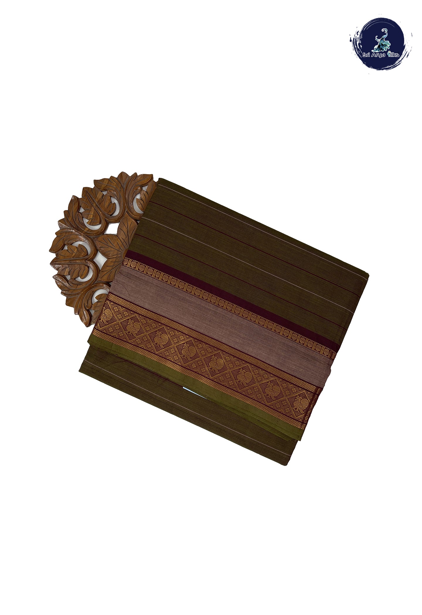 Manthulir 10 Yards Madisar Cotton Saree With Stripes Pattern
