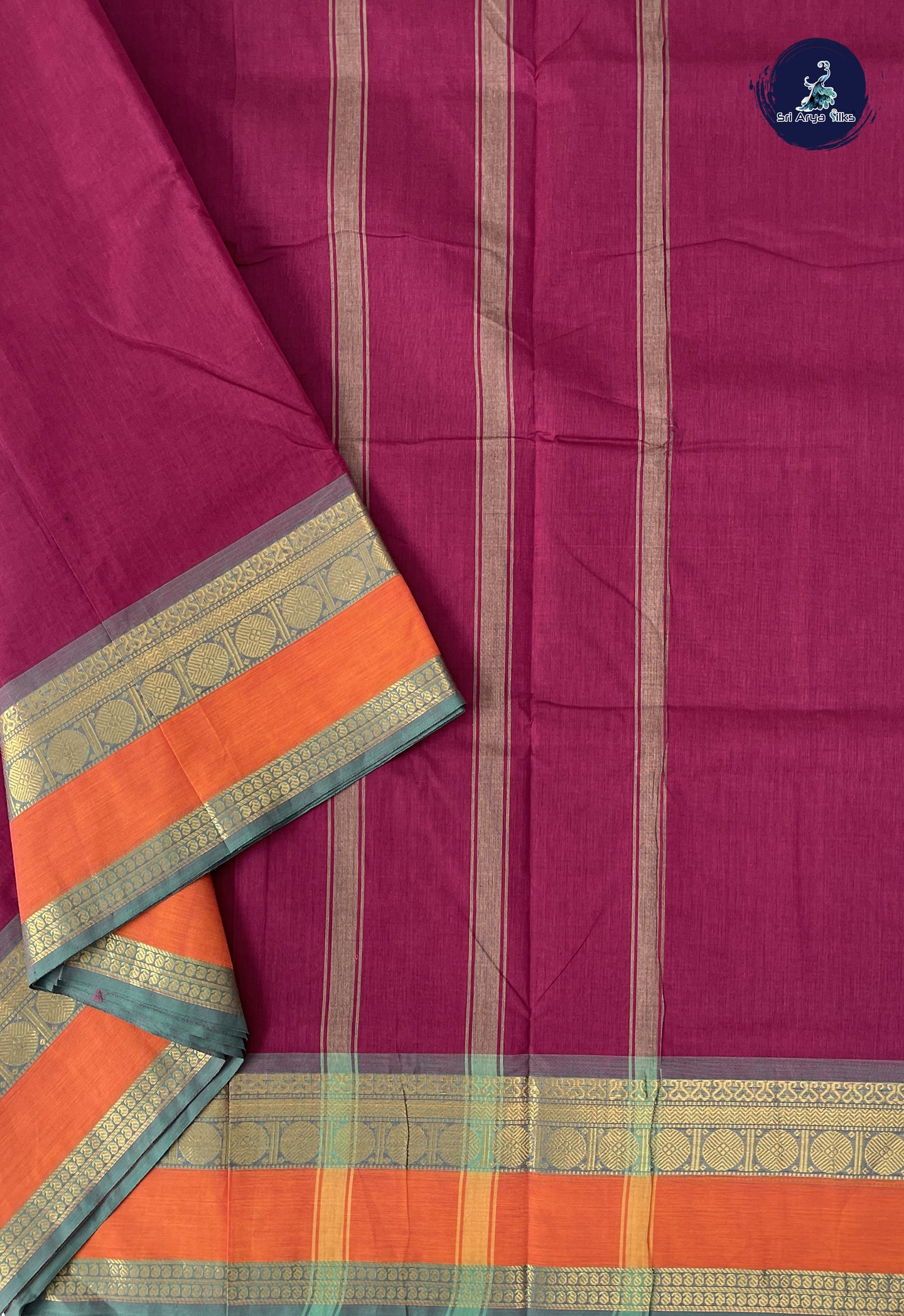 Arakku 10 Yards Madisar Cotton Saree With Plain Pattern