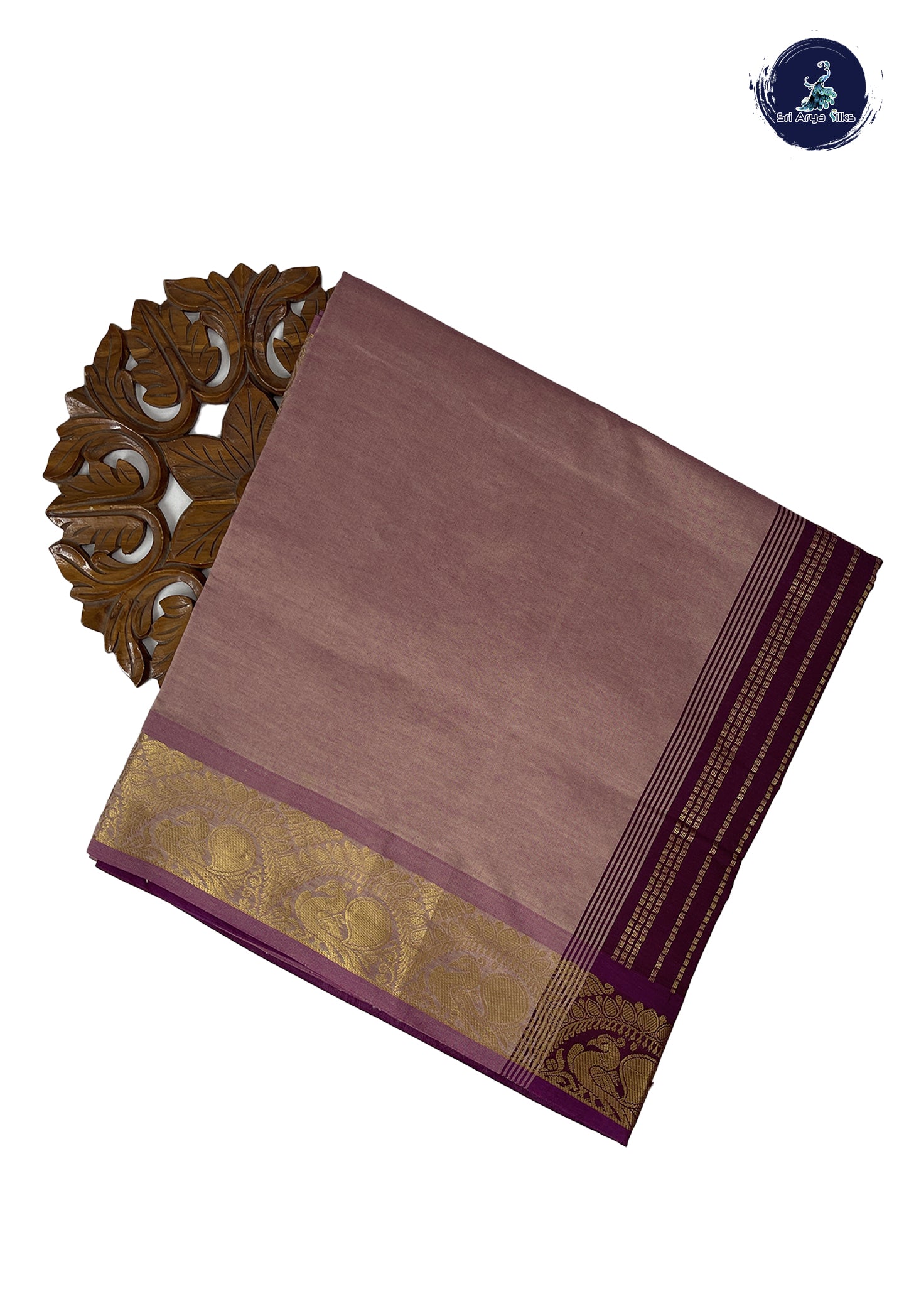 Pastel Shade Madisar Semi Silk Cotton Saree With Plain Pattern