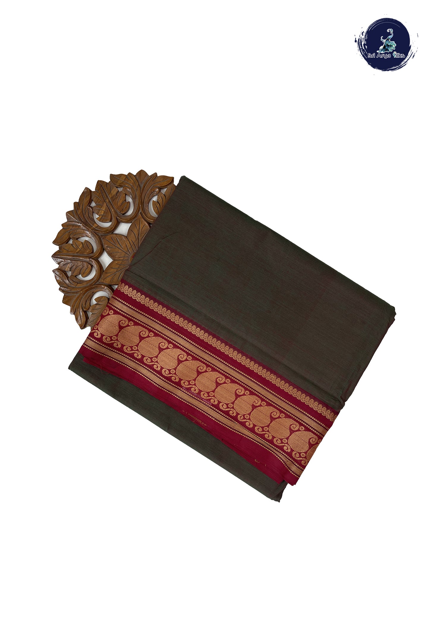 Manthulir 10 Yards Madisar Cotton Saree With Plain Pattern