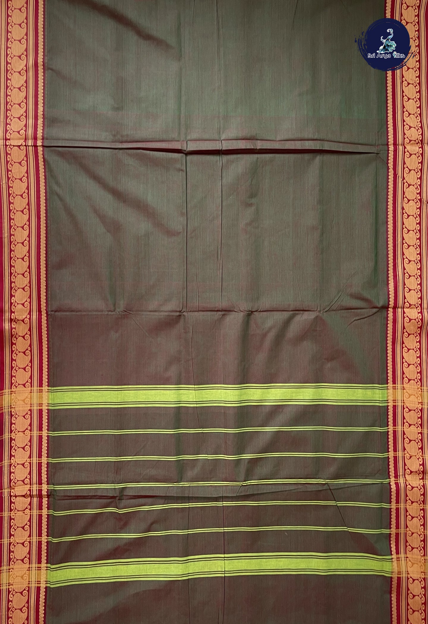 Manthulir 10 Yards Madisar Cotton Saree With Plain Pattern