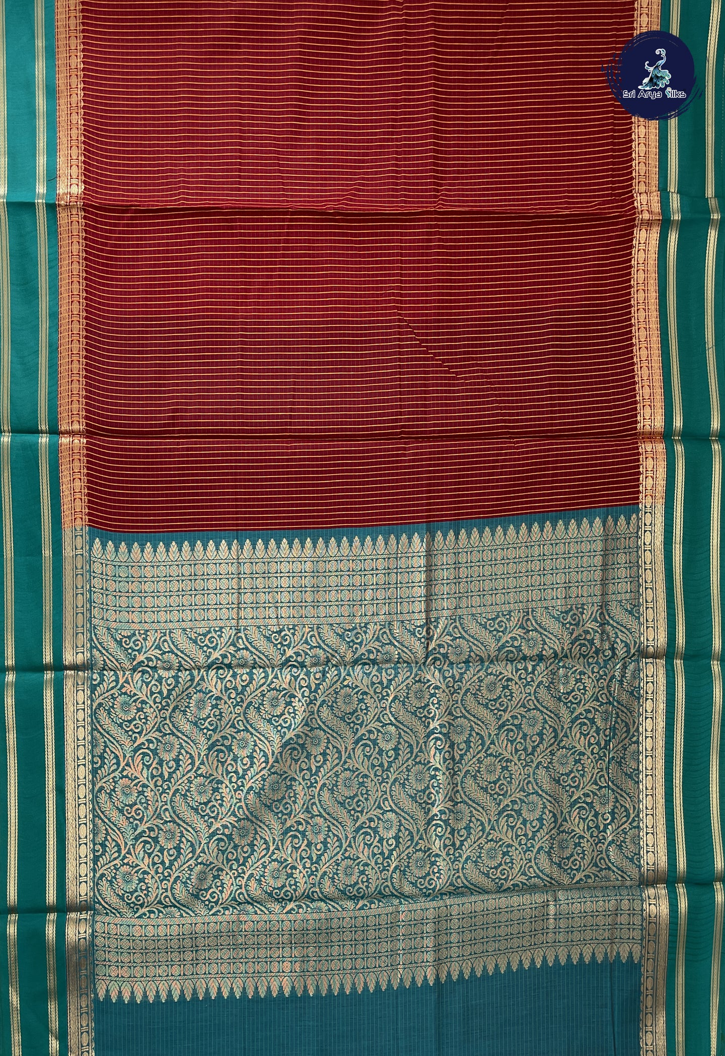 Arakku Madisar Semi Silk Cotton Saree With Checked Pattern