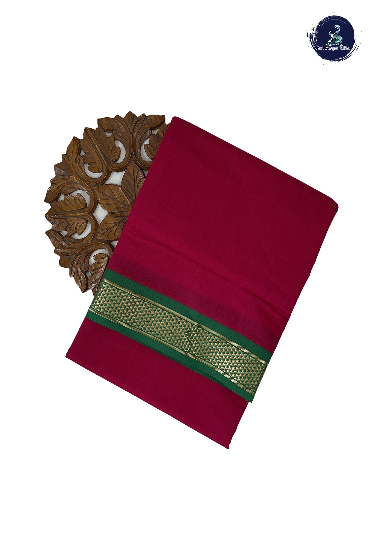 Pink Madisar Semi Silk Cotton Saree With Plain Pattern