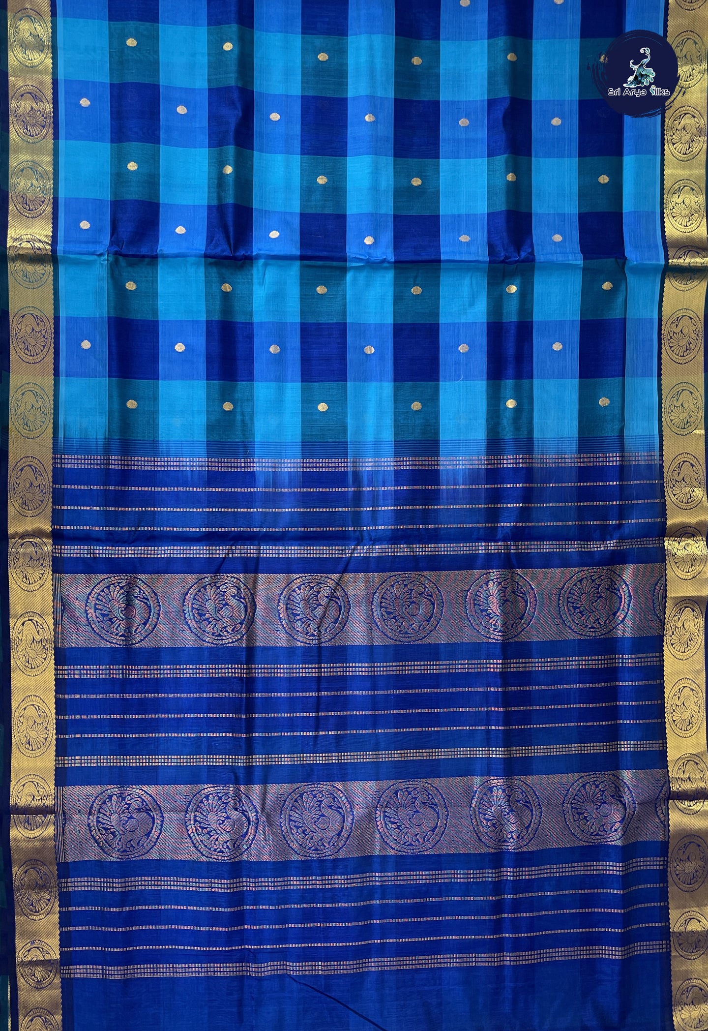 Multi Colour 10 Yards Silk Cotton Saree With Paalum Pazham Kattam Pattern