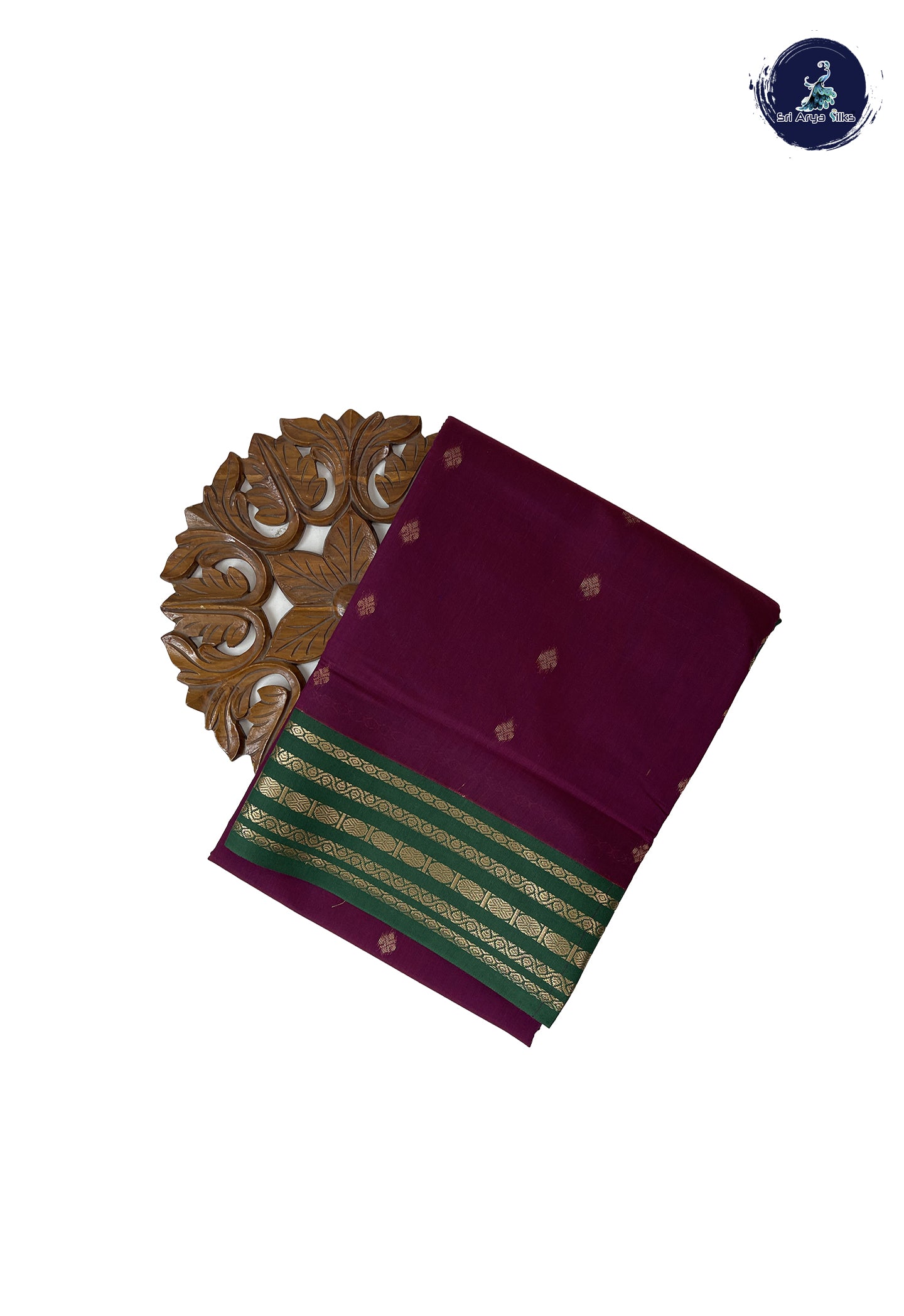 Jamun Madisar Semi Silk Cotton Saree With Zari Buttas Pattern