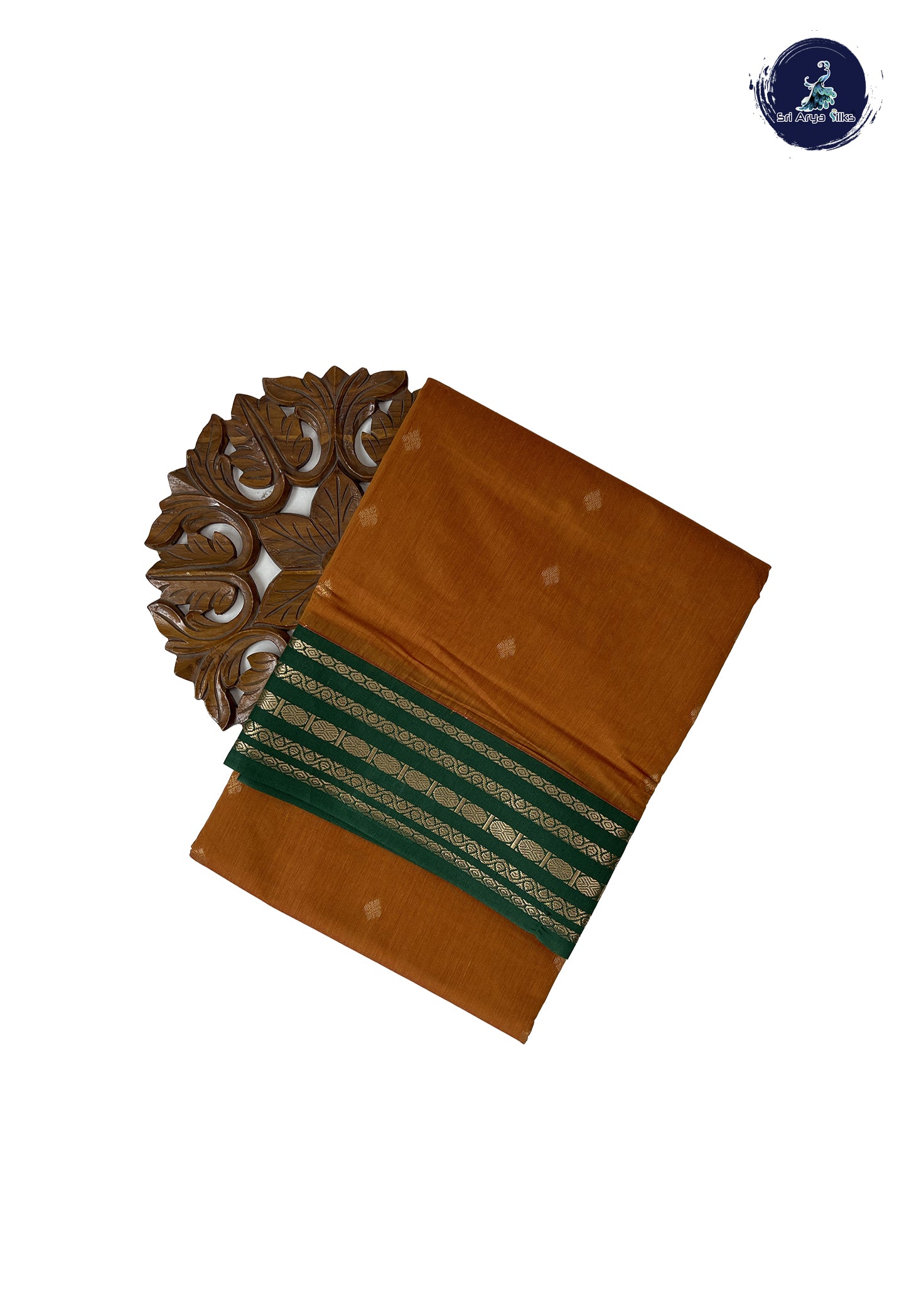 Mustard Madisar Semi Silk Cotton Saree With Zari Buttas Pattern