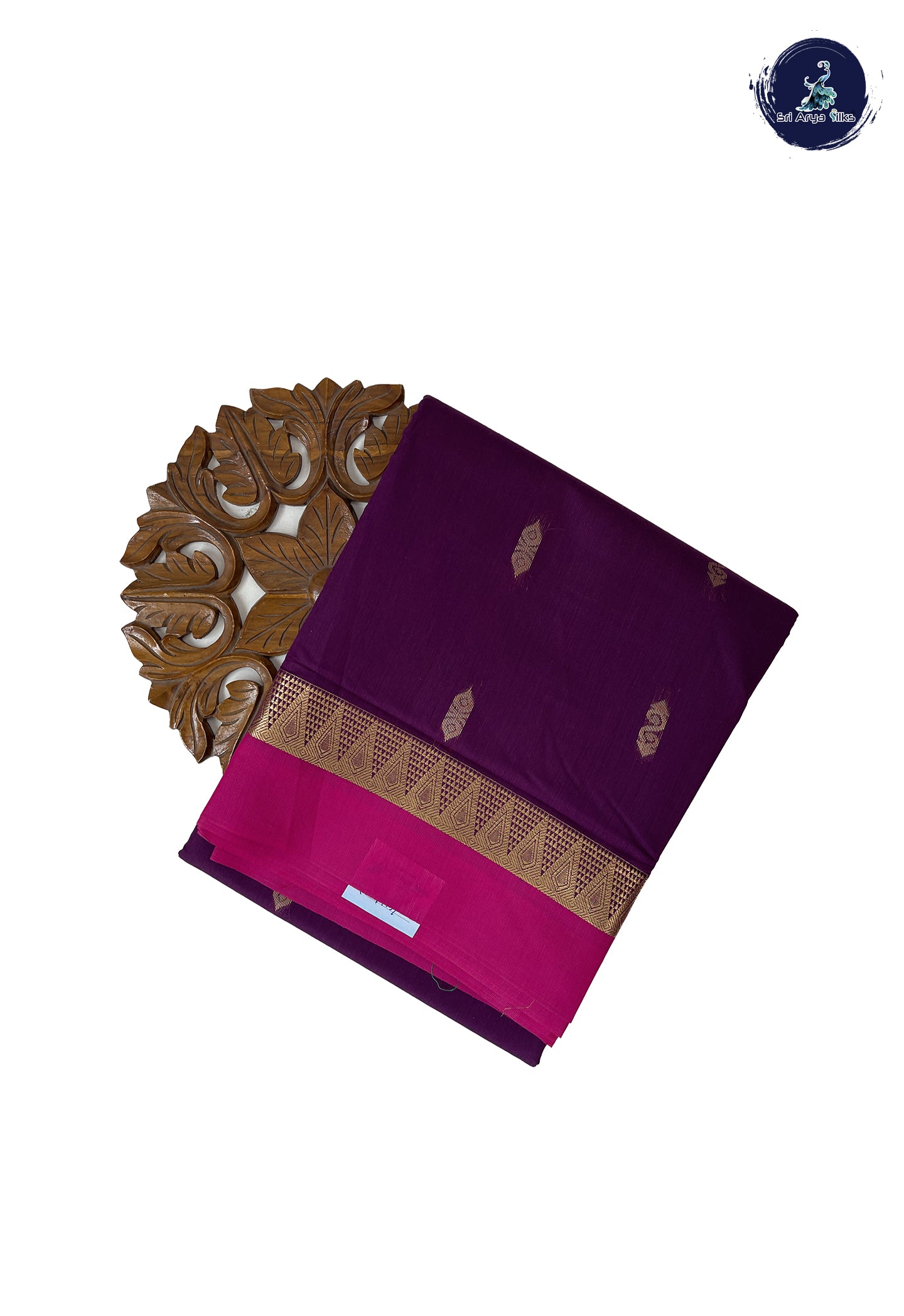 Jamun Madisar Semi Silk Cotton Saree With Zari Buttas Pattern