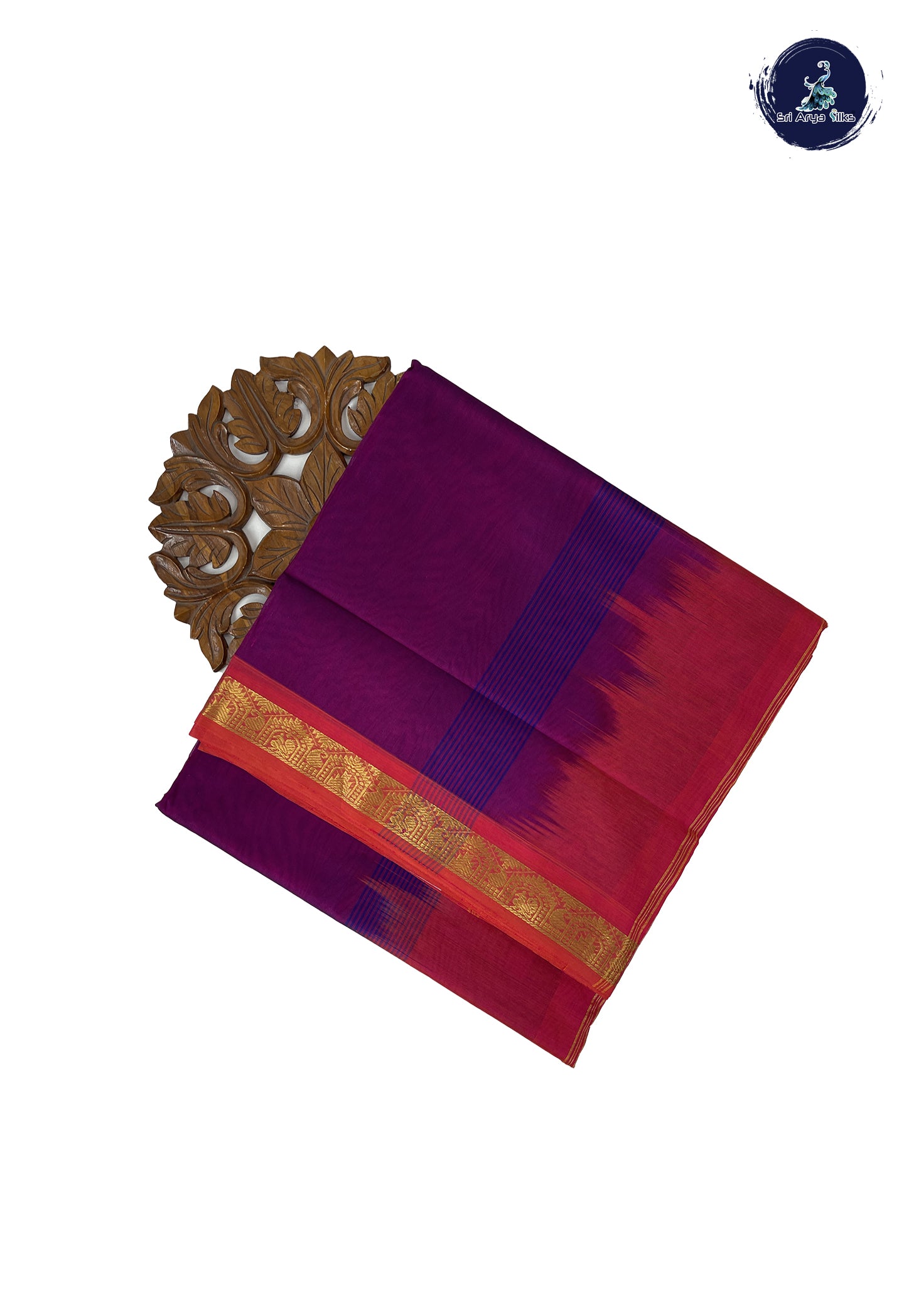 BeetRoot Shade 10 Yards Silk Cotton Saree With Plain Pattern