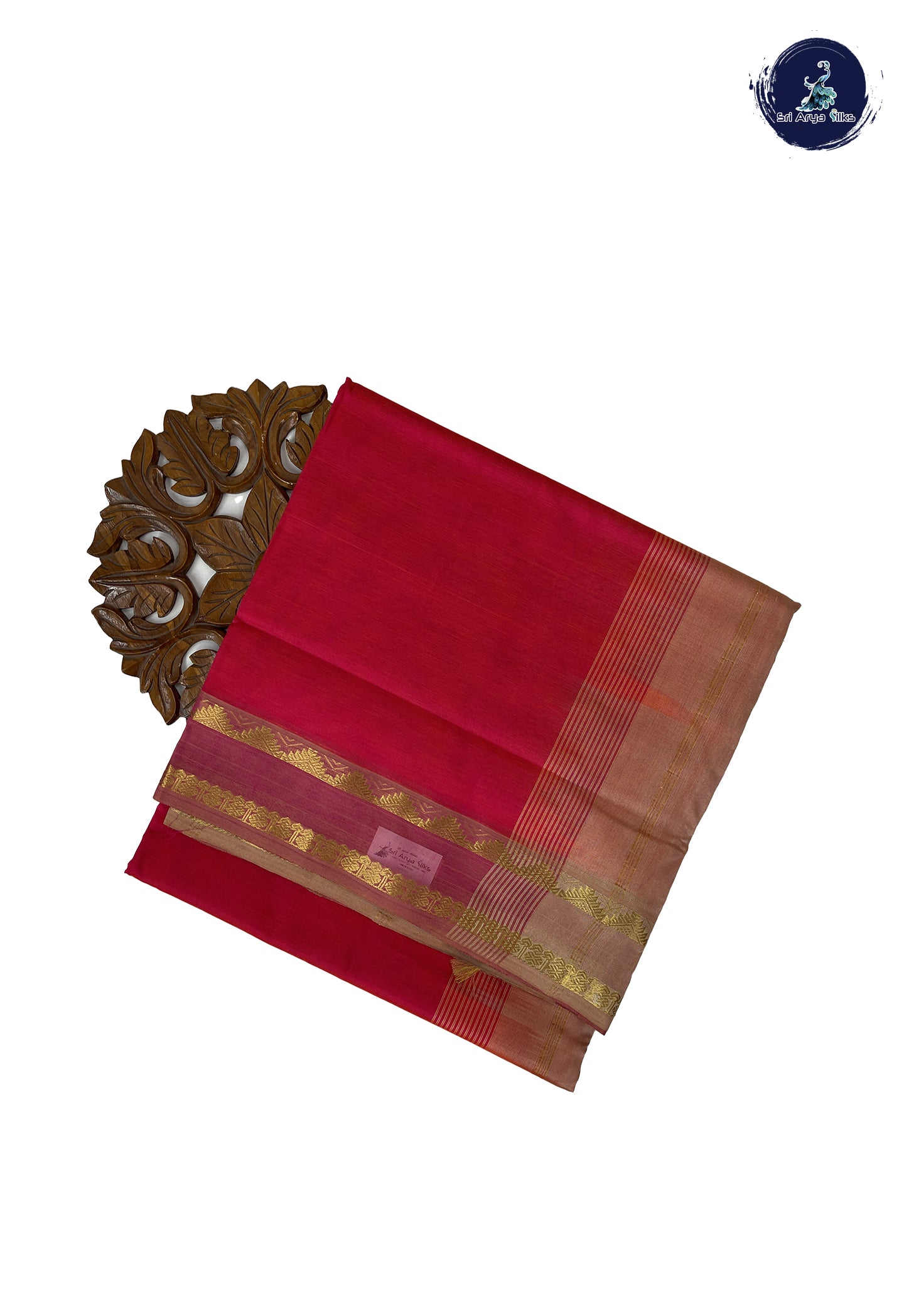 Dual Tone Pink 10 Yards Silk Cotton Saree With Plain Pattern