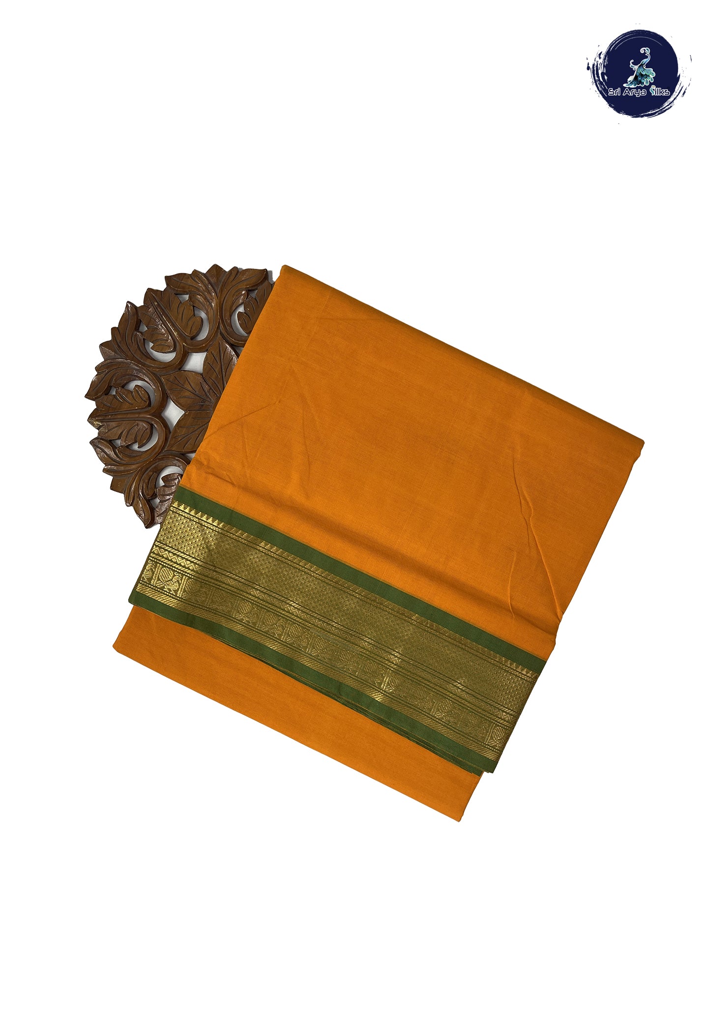 Yellow 10.5 Yards Madisar Saree With Plain Pattern