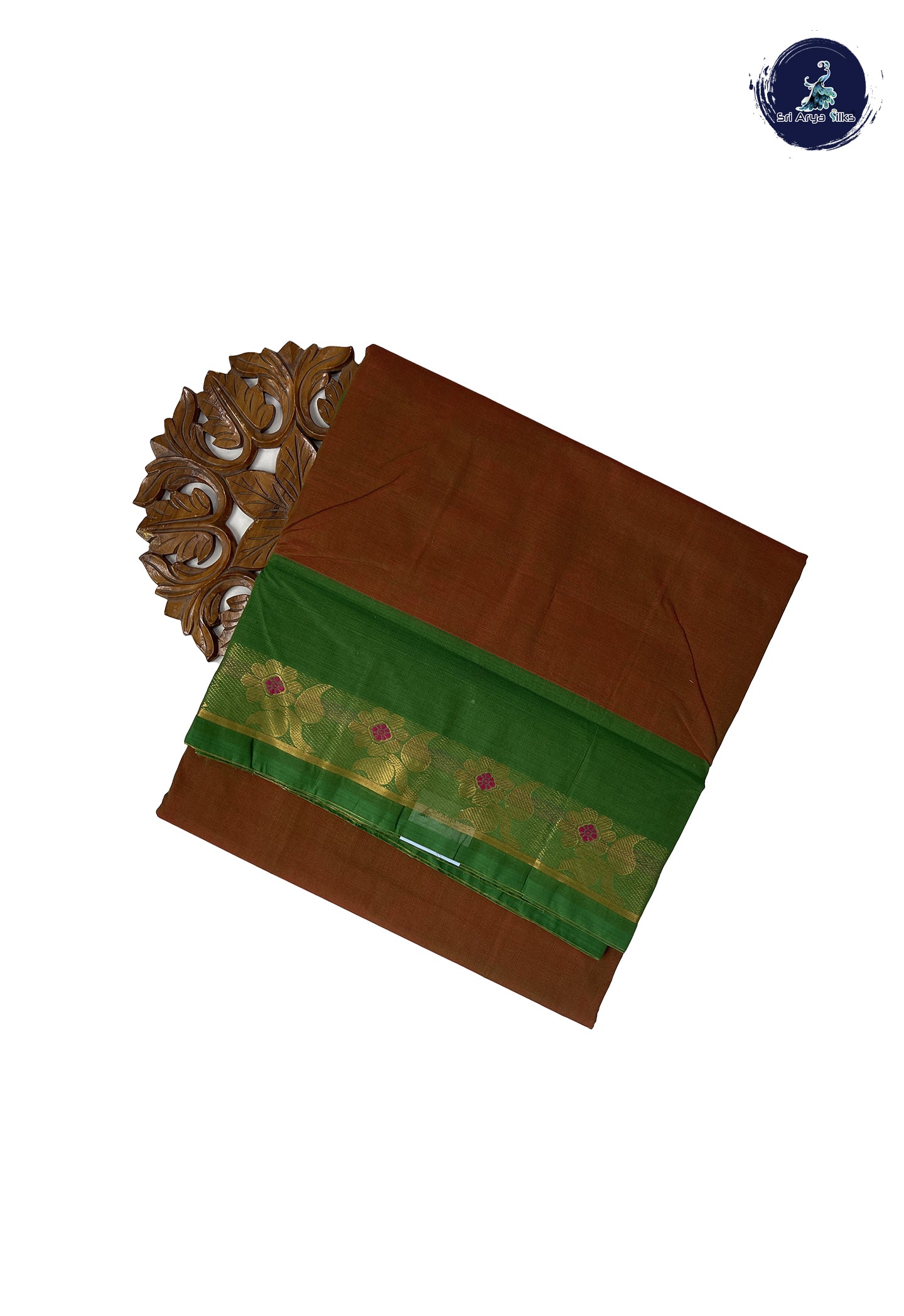 Dual Tone Brown 10.5 Yards Madisar Saree With Plain Pattern