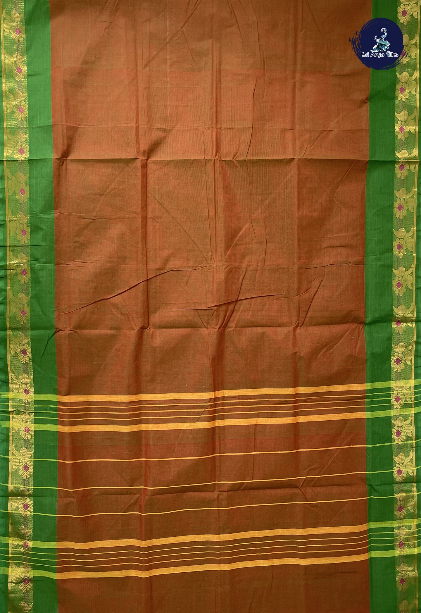 Dual Tone Brown 10.5 Yards Madisar Saree With Plain Pattern