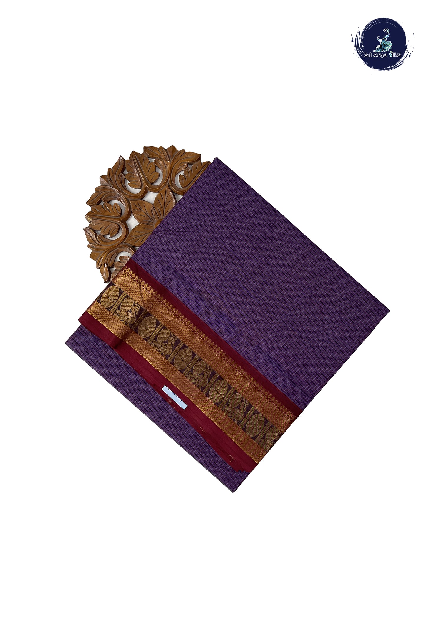 Lavender 10.5 Yards Madisar Saree With Checked Pattern