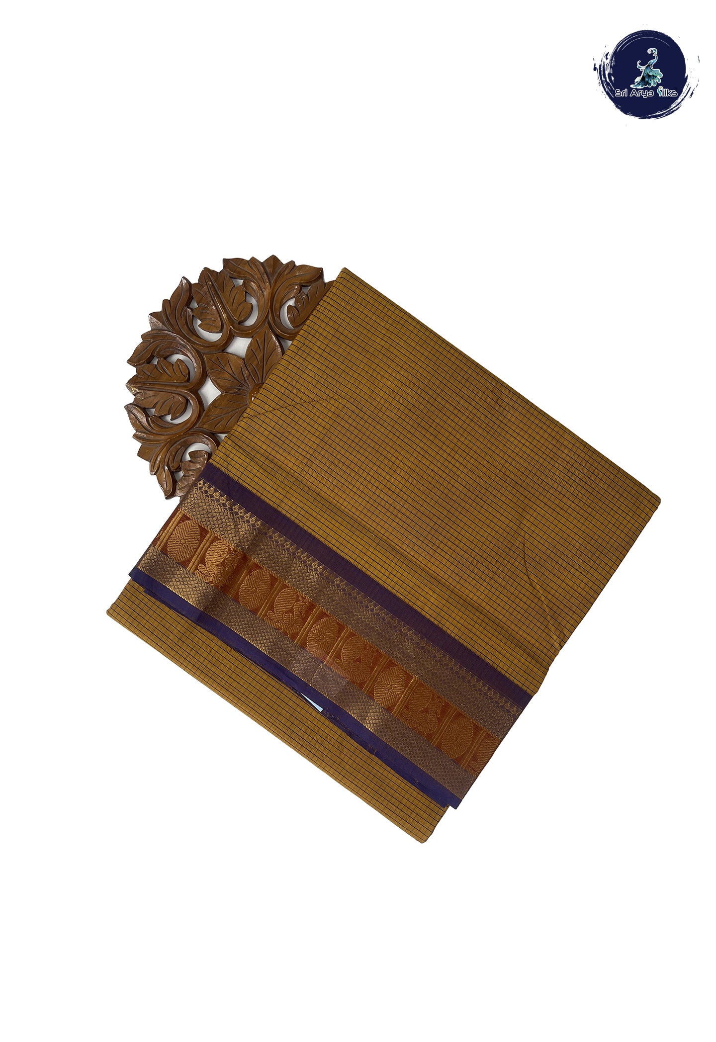 Mustard Yellow 10.5 Yards Madisar Saree With Checked Pattern