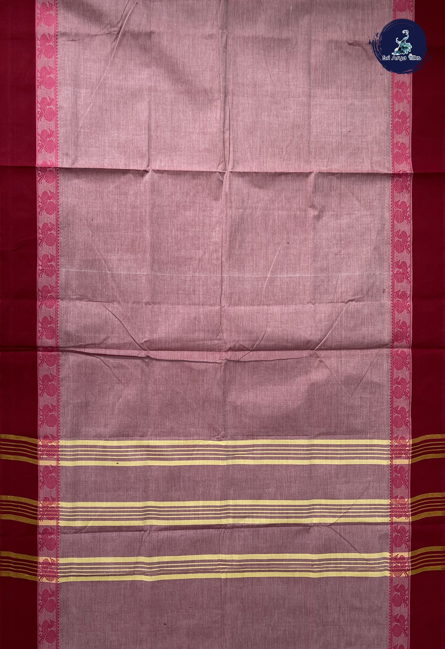 Pastel Shade 10 Yards Madisar Cotton Saree With Plain Pattern