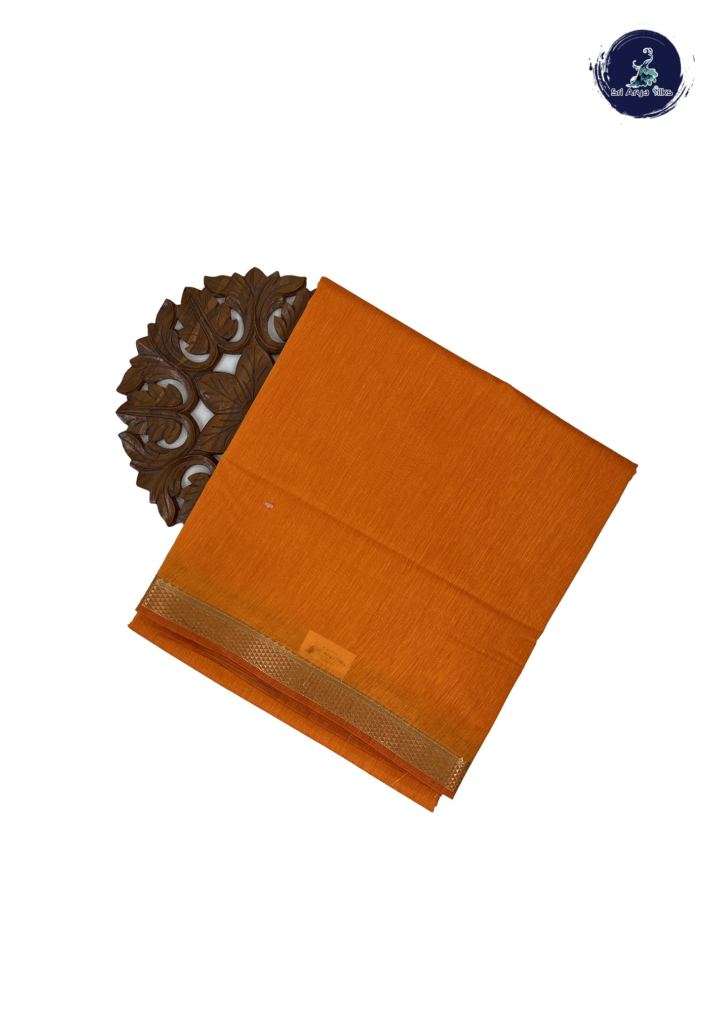 Mango Yellow Madisar Semi Silk Cotton Saree With Plain Pattern