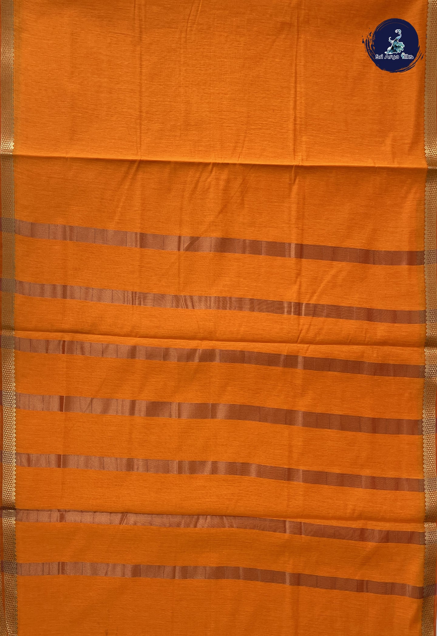 Mango Yellow Madisar Semi Silk Cotton Saree With Plain Pattern