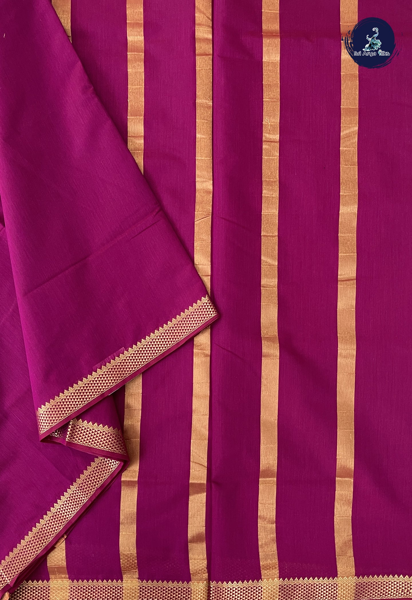 BeetRoot Shade Madisar Semi Silk Cotton Saree With Plain Pattern