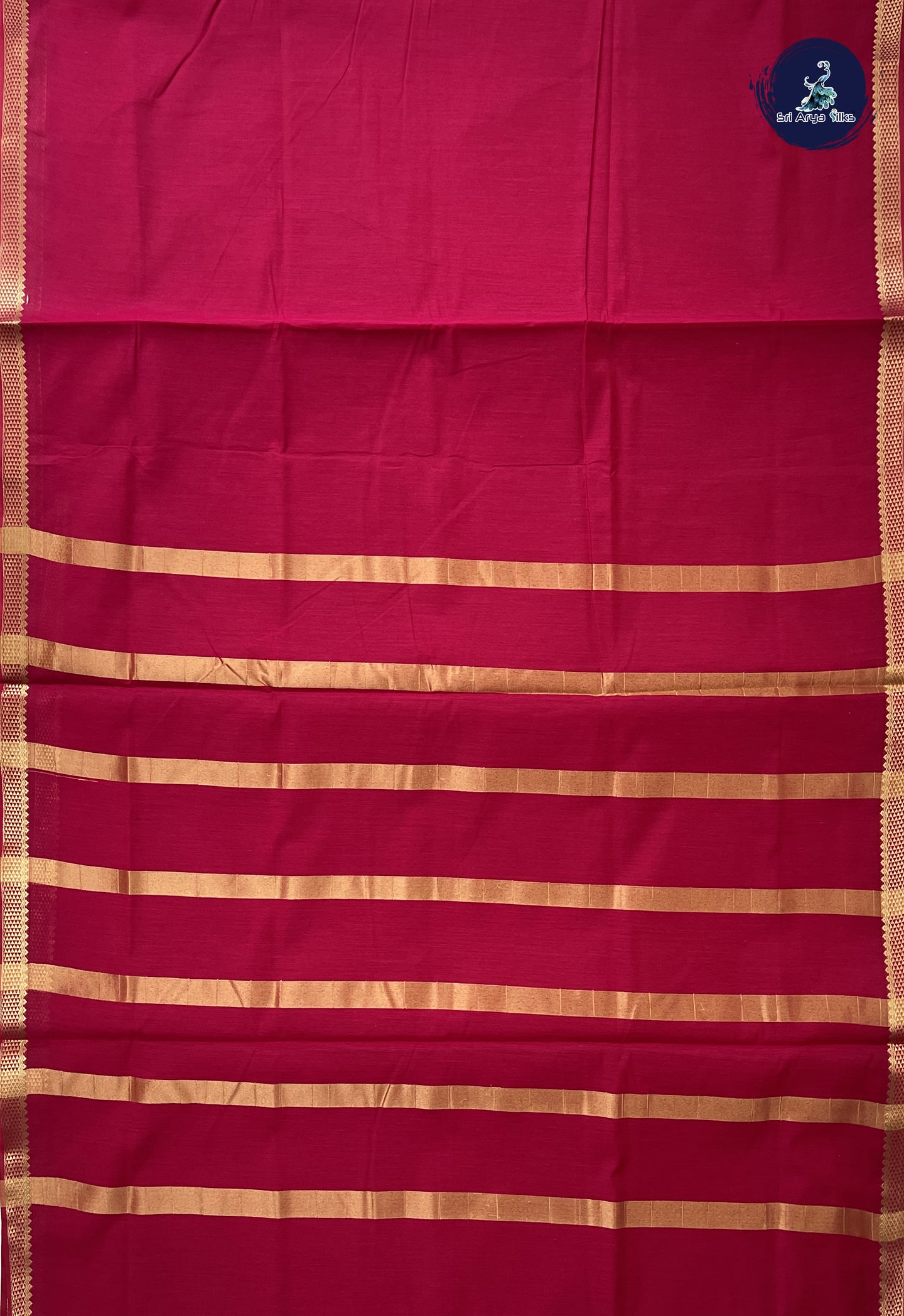 Reddish Pink Madisar Semi Silk Cotton Saree With Plain Pattern
