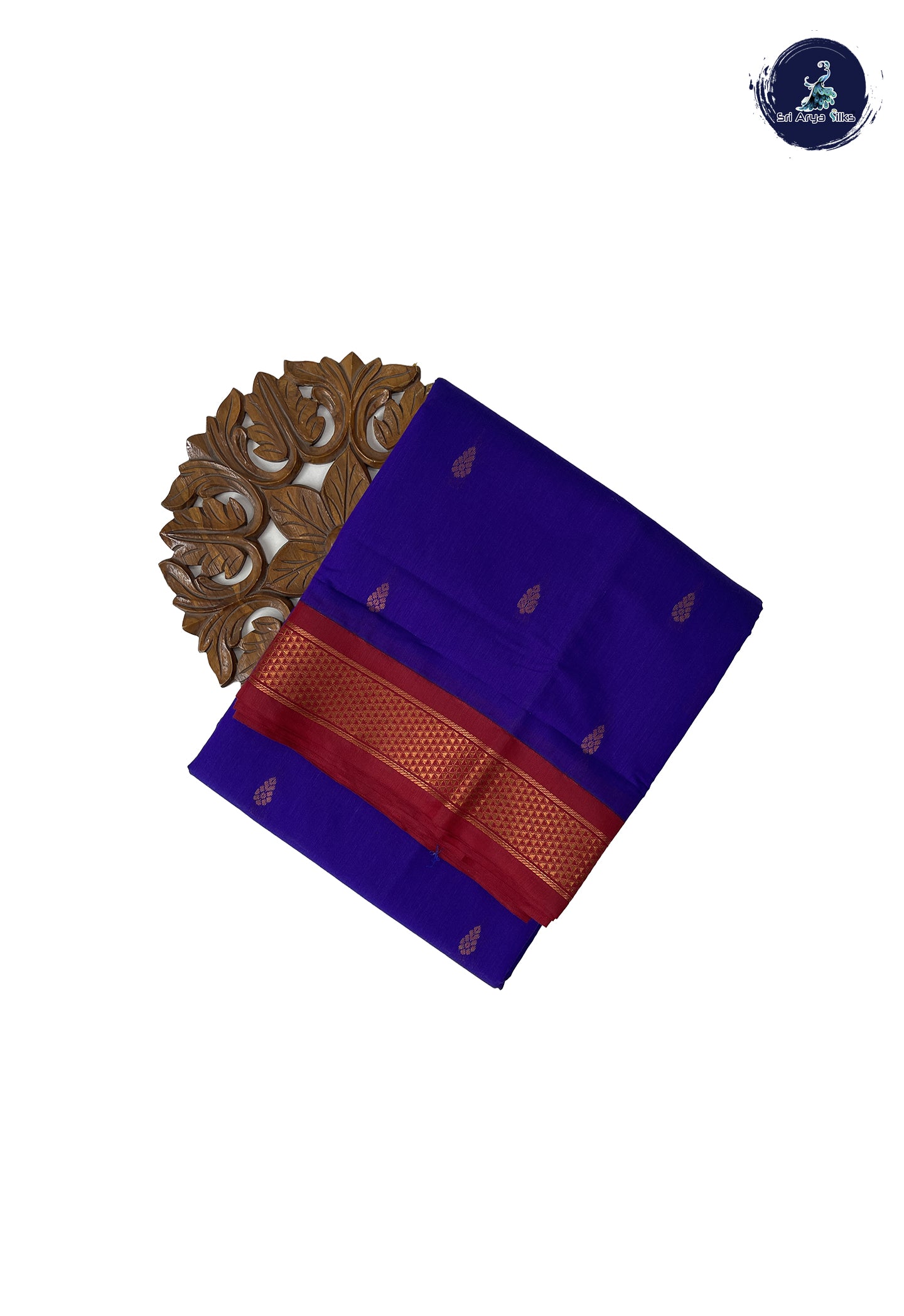 Violet Madisar Semi Silk Cotton Saree With Zari Buttas Pattern