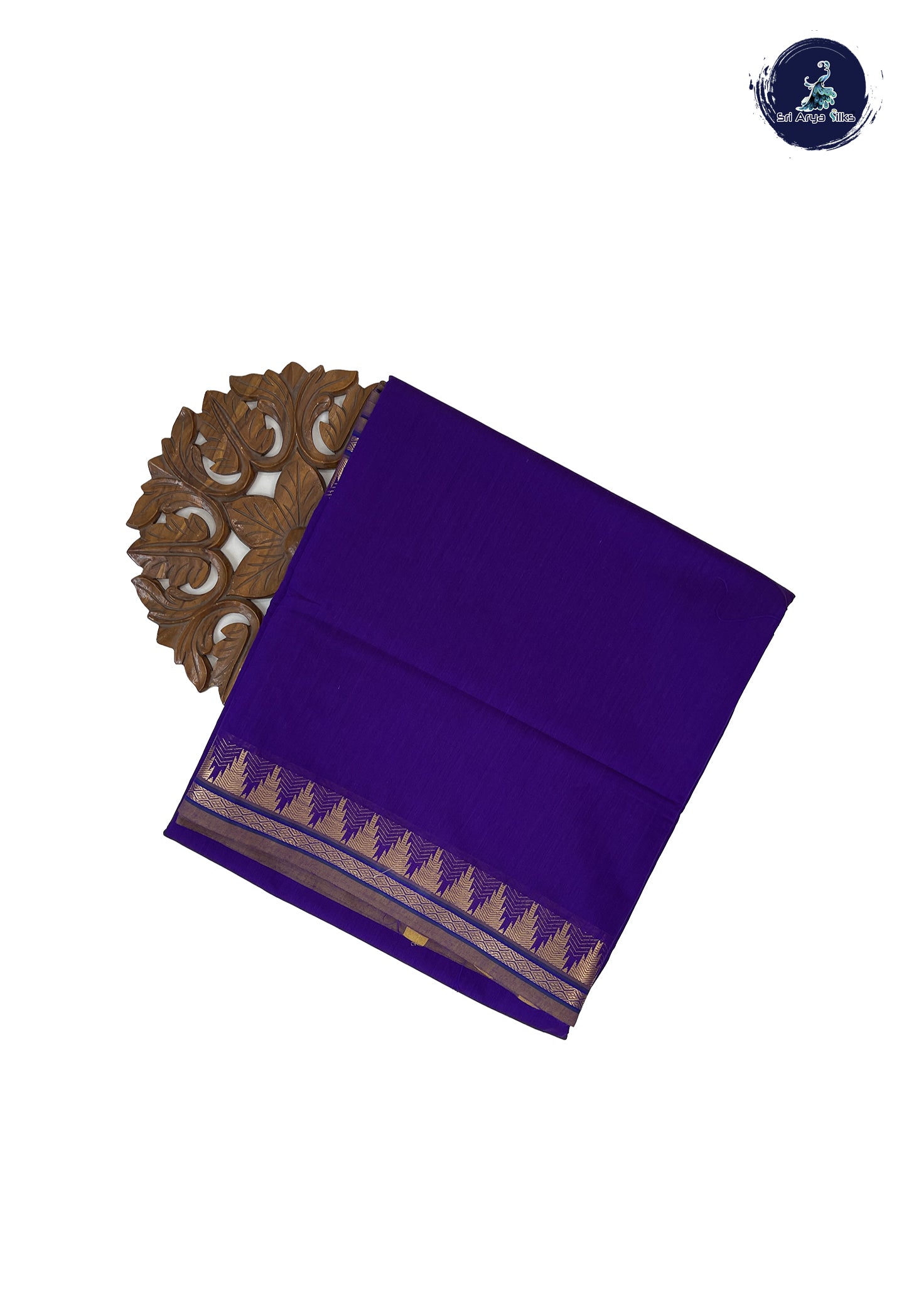 Violet Madisar Semi Silk Cotton Saree With Plain Pattern