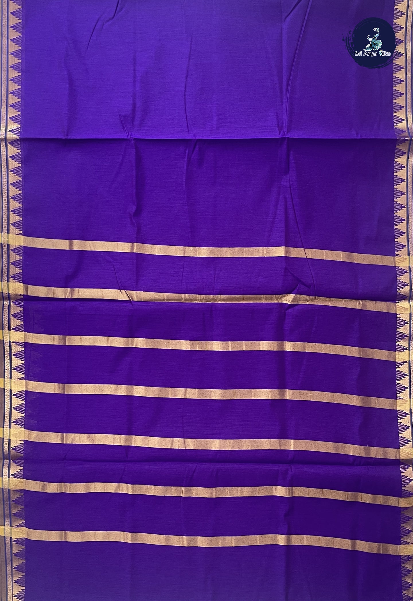 Violet Madisar Semi Silk Cotton Saree With Plain Pattern