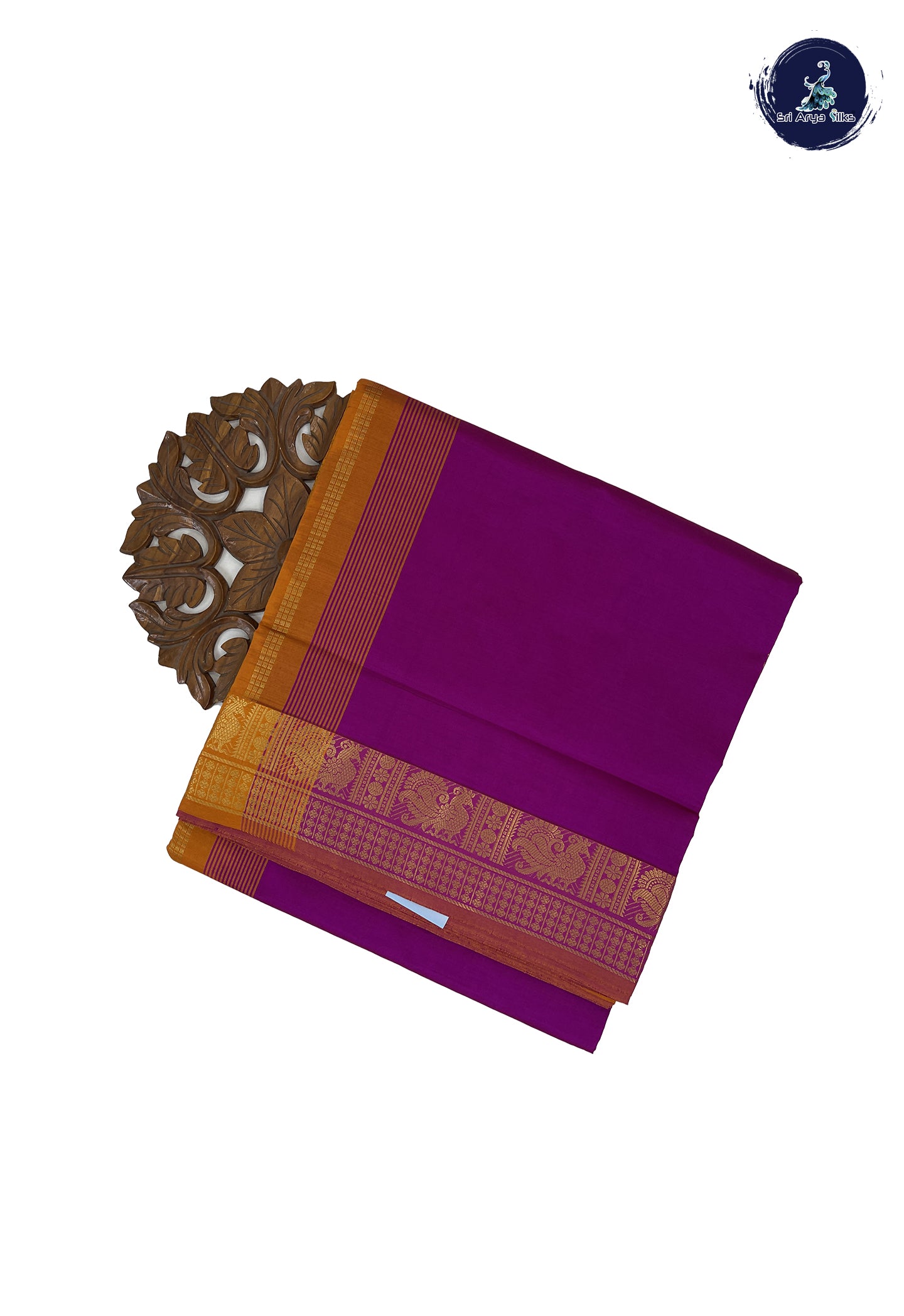 Vadamalli Madisar Semi Silk Cotton Saree With Plain Pattern