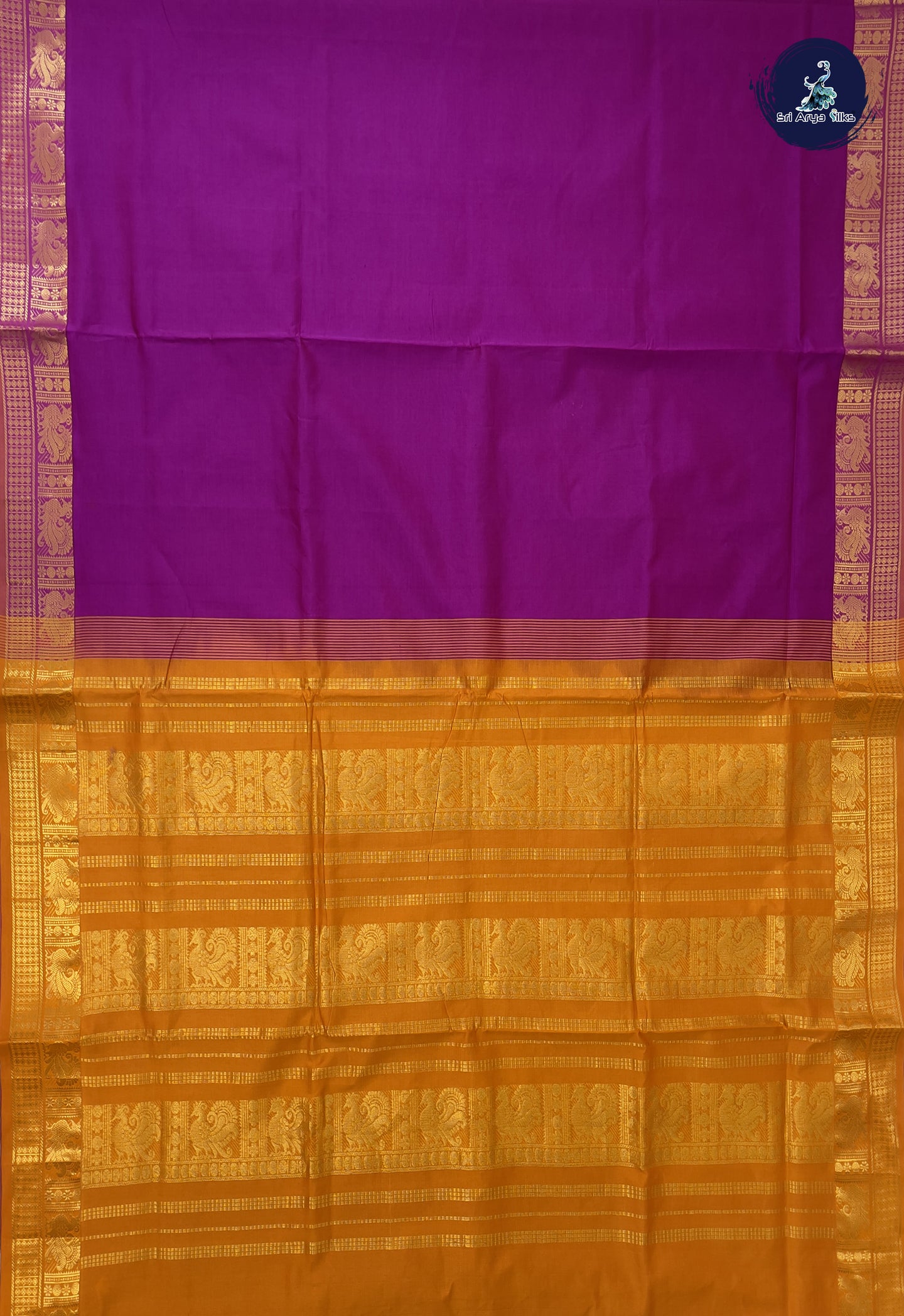 Vadamalli Madisar Semi Silk Cotton Saree With Plain Pattern