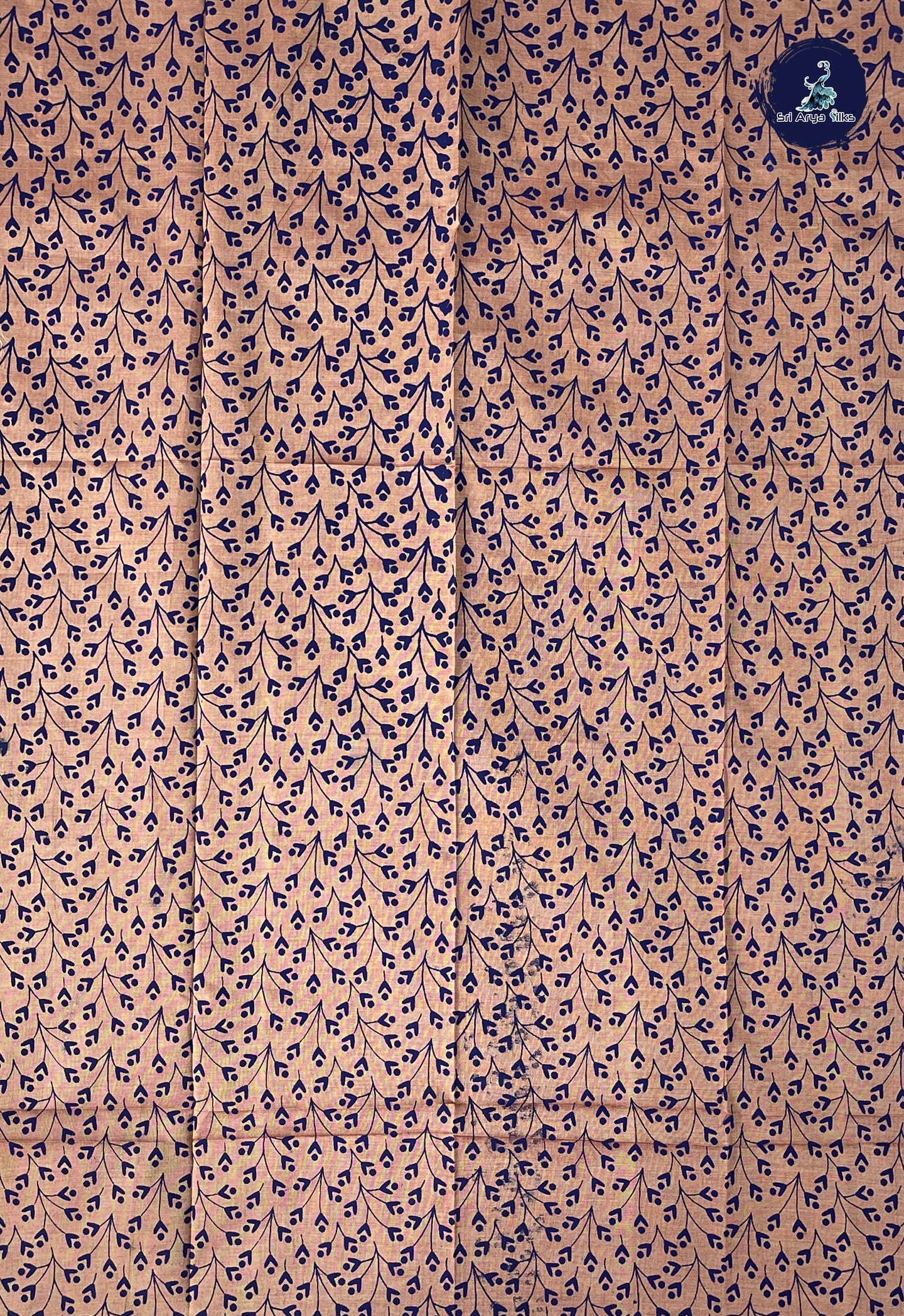 Dark Blue Madisar Semi Silk Cotton Saree With Printed Pattern