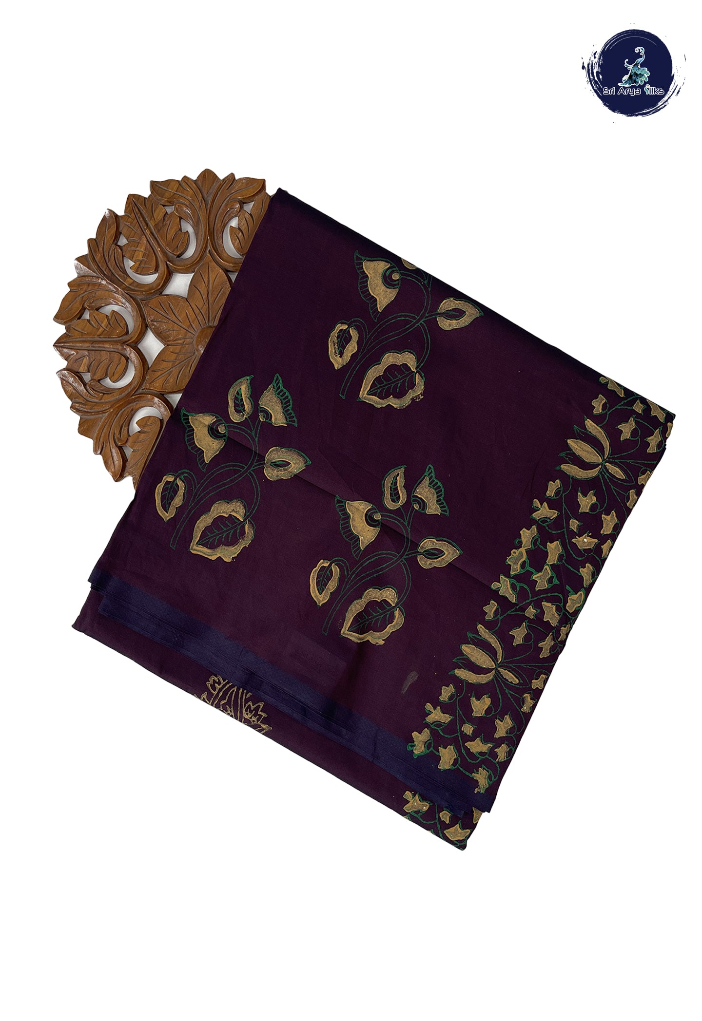 Coffee Brown Madisar Semi Silk Cotton Saree With Printed Pattern