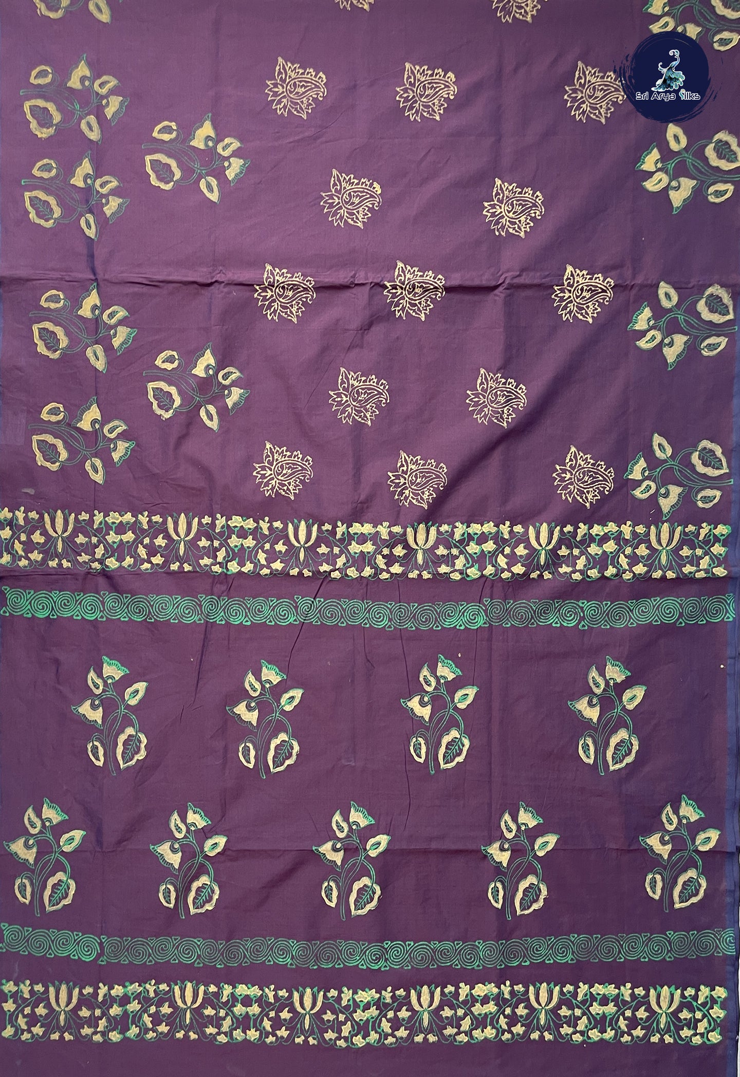 Coffee Brown Madisar Semi Silk Cotton Saree With Printed Pattern