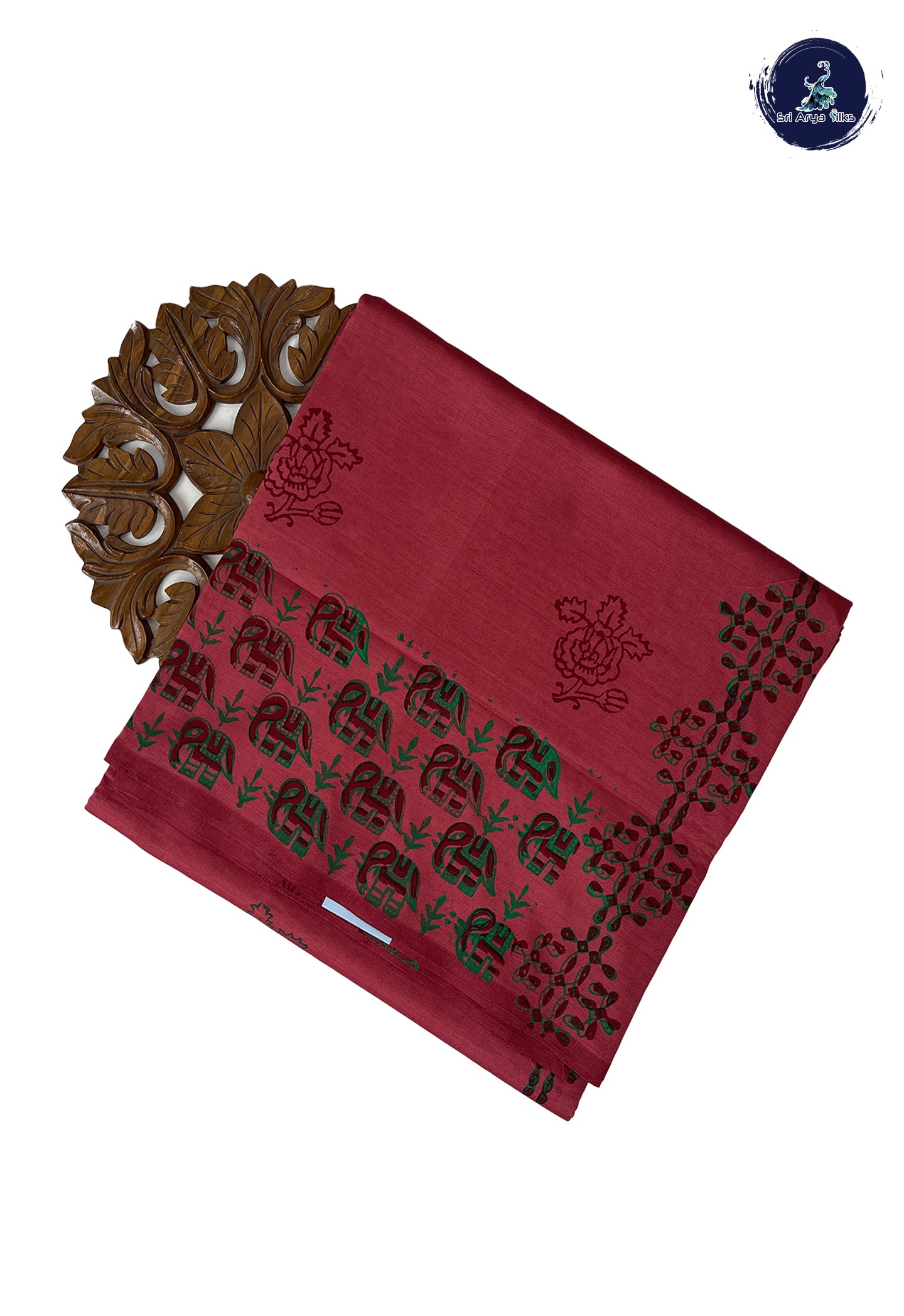 Dusty Pink Madisar Semi Silk Cotton Saree With Printed Pattern