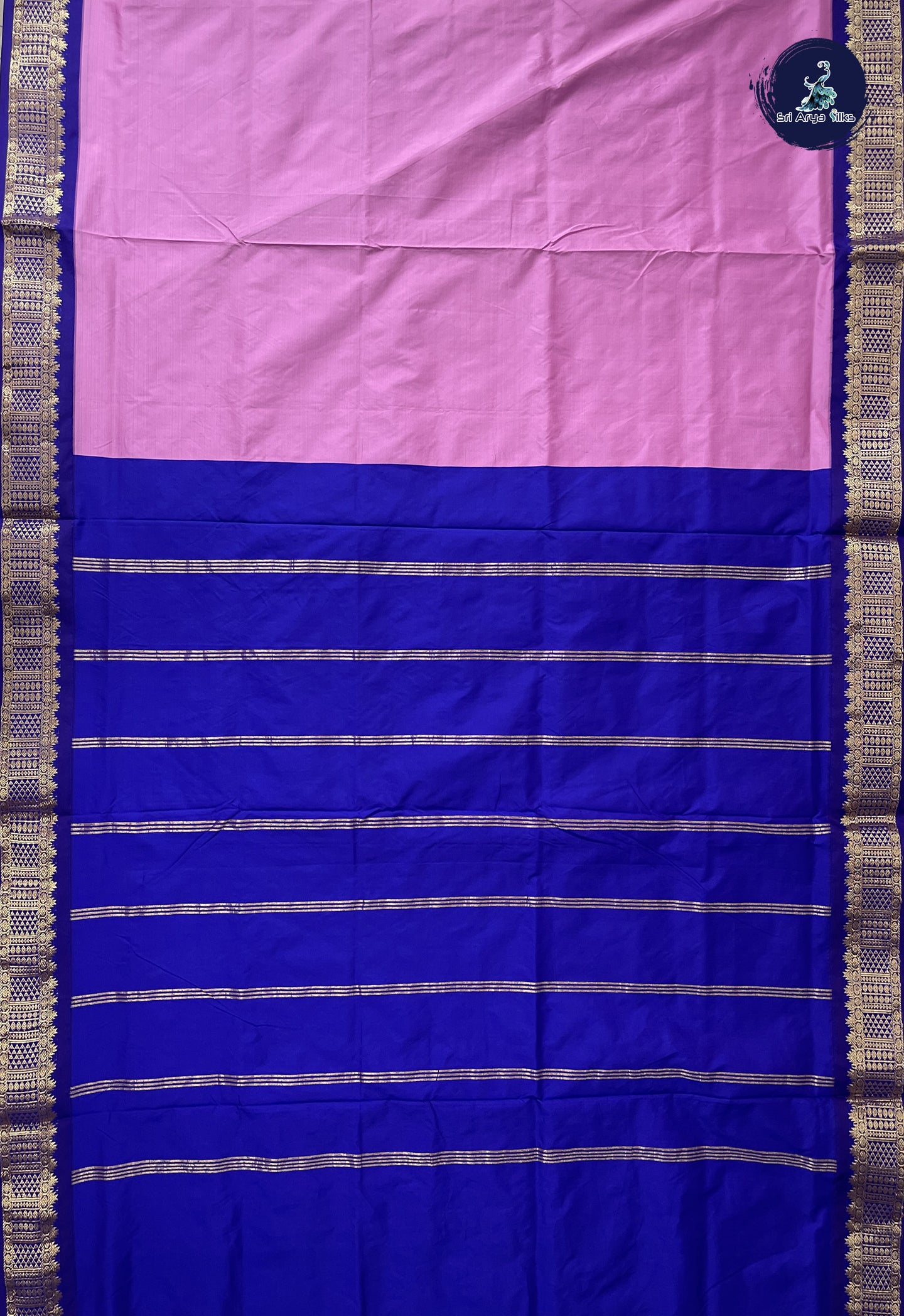 Lotus Pink 10 Yards Semi Silk With Plain Pattern