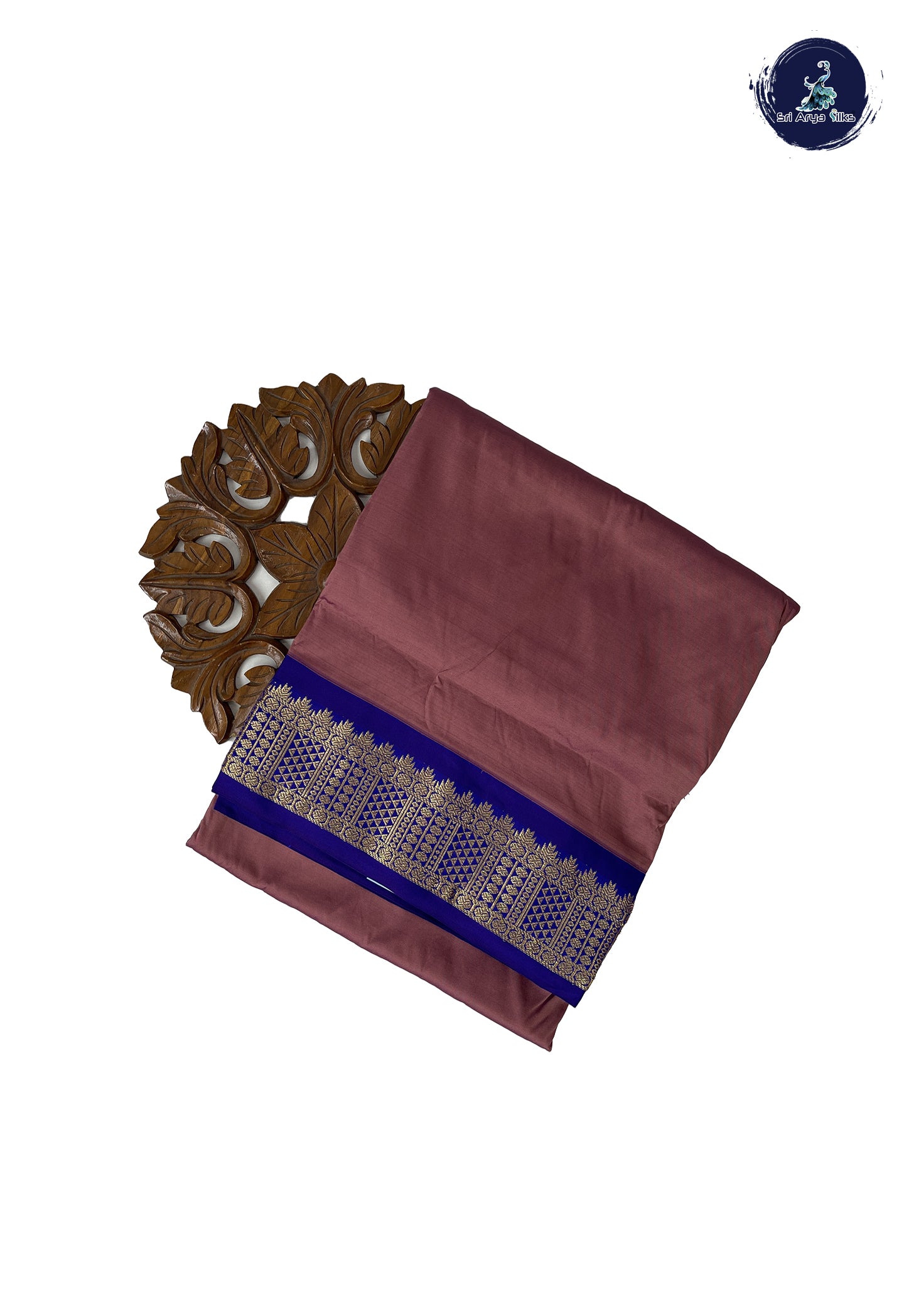 Mauve 10 Yards Semi Silk With Plain Pattern